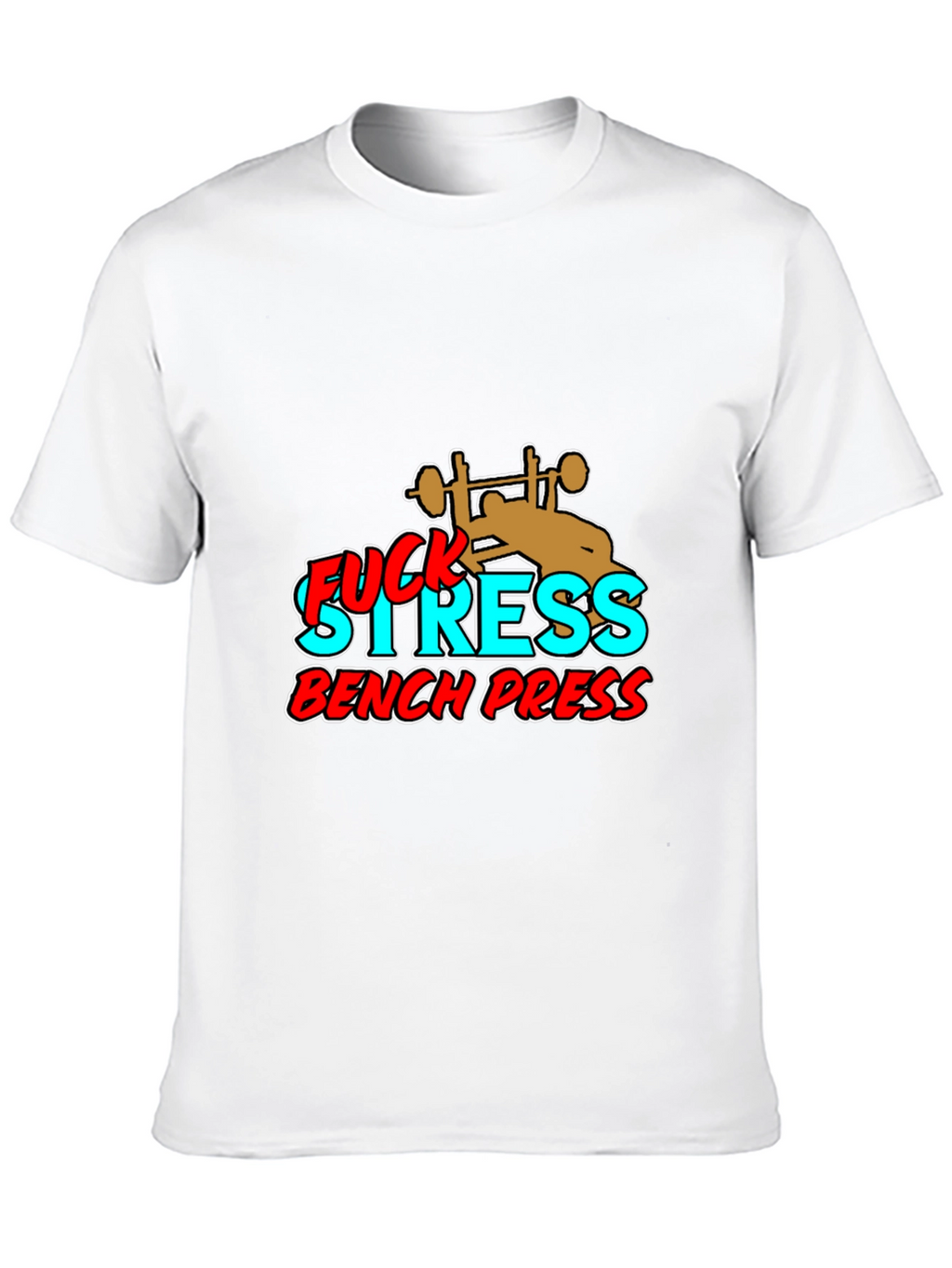 Fuck Stress Bench Press Black Graphic Tee