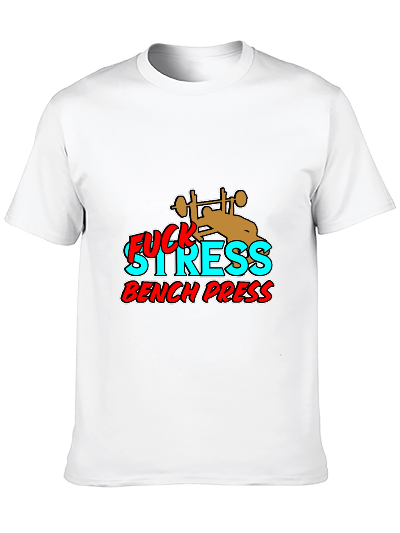 Fuck Stress Bench Press Black Graphic Tee
