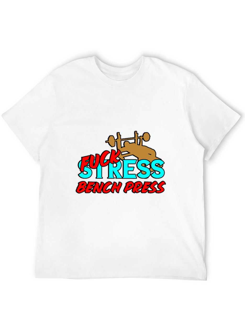 Fuck Stress Bench Press Black Graphic Tee