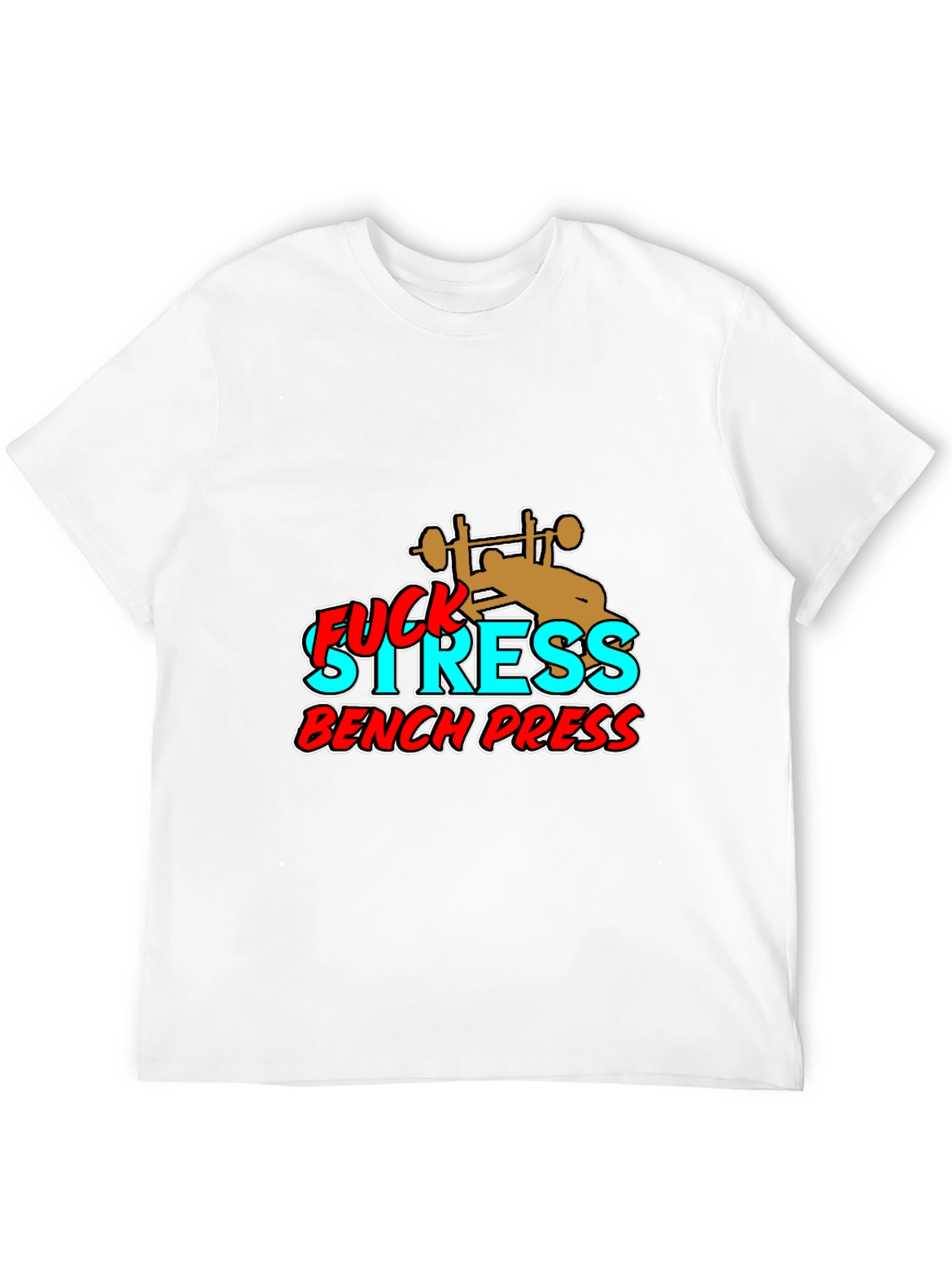 Fuck Stress Bench Press Black Graphic Tee