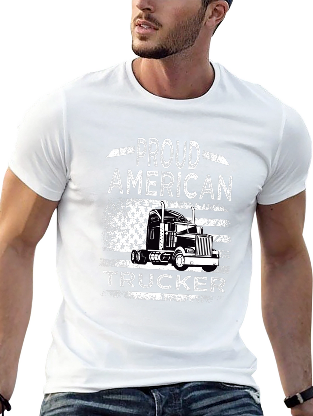 Proud American Trucker Graphic Tee