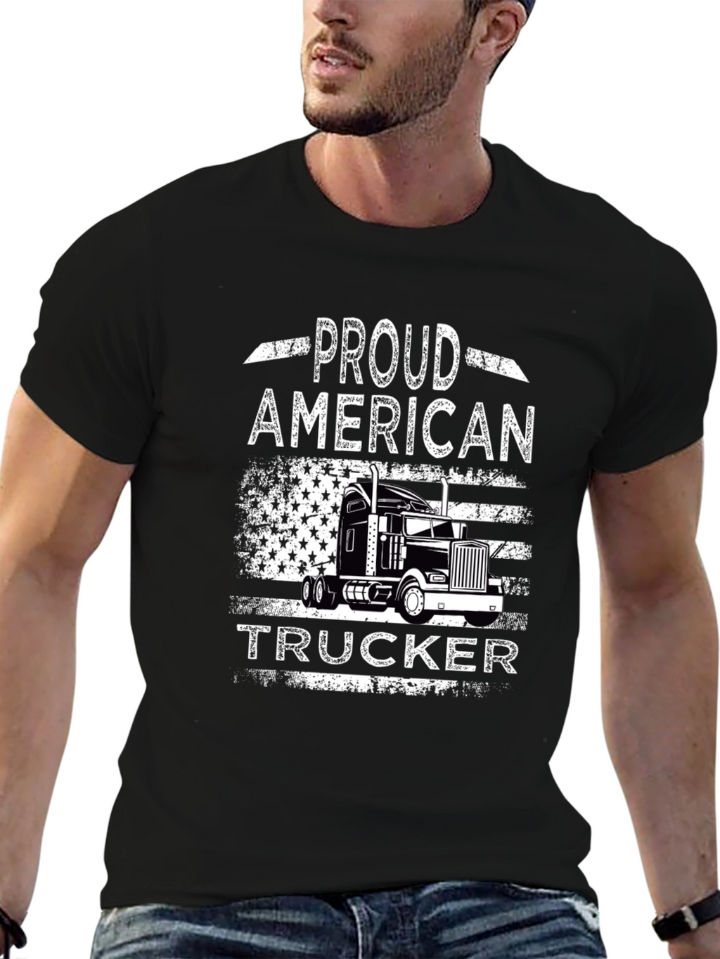 Proud American Trucker Graphic Tee