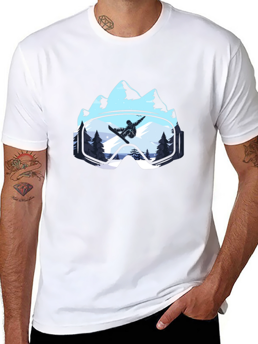 Snowboarder Mountain Goggles T-Shirt