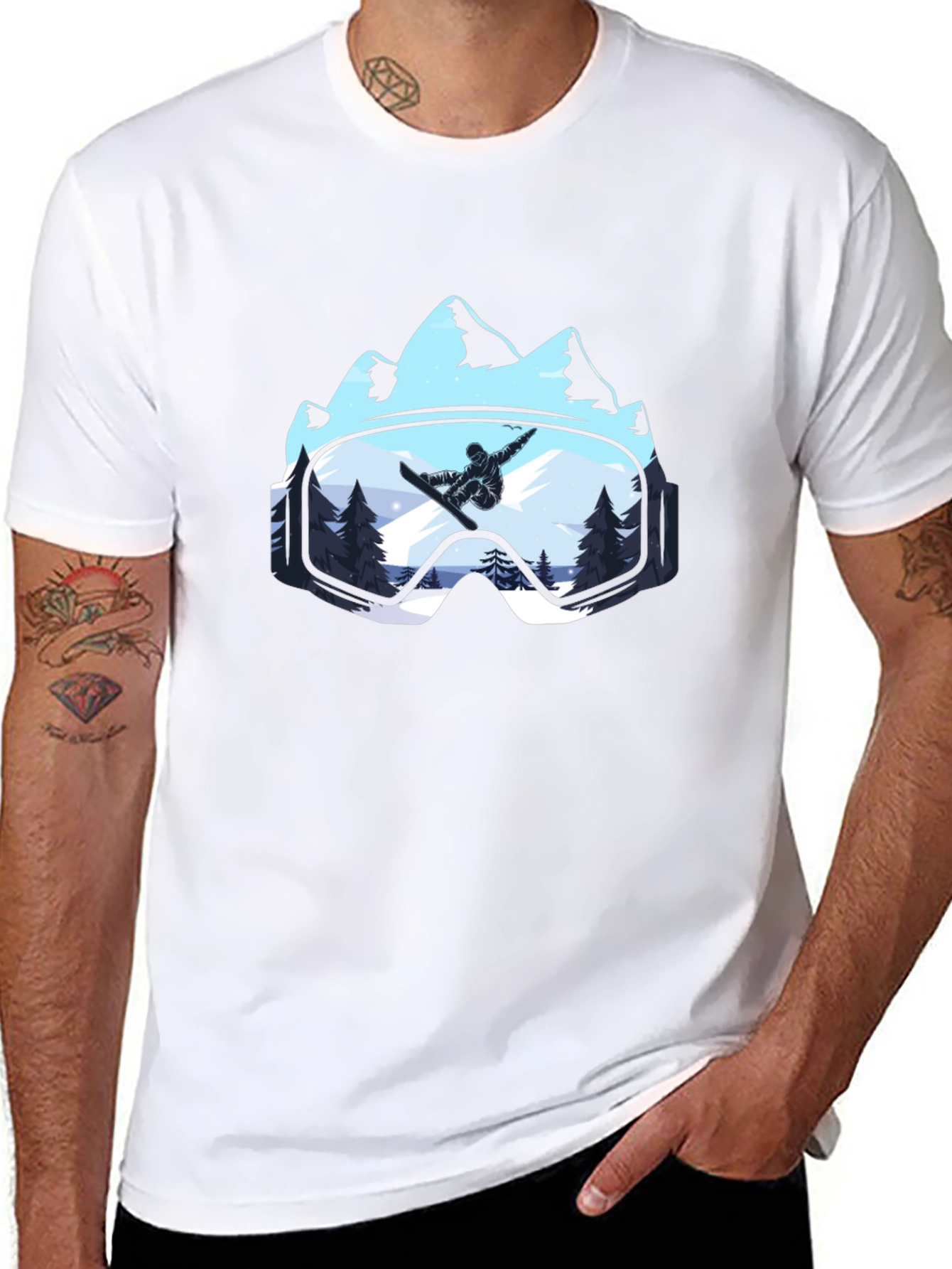 Snowboarder Mountain Goggles T-Shirt