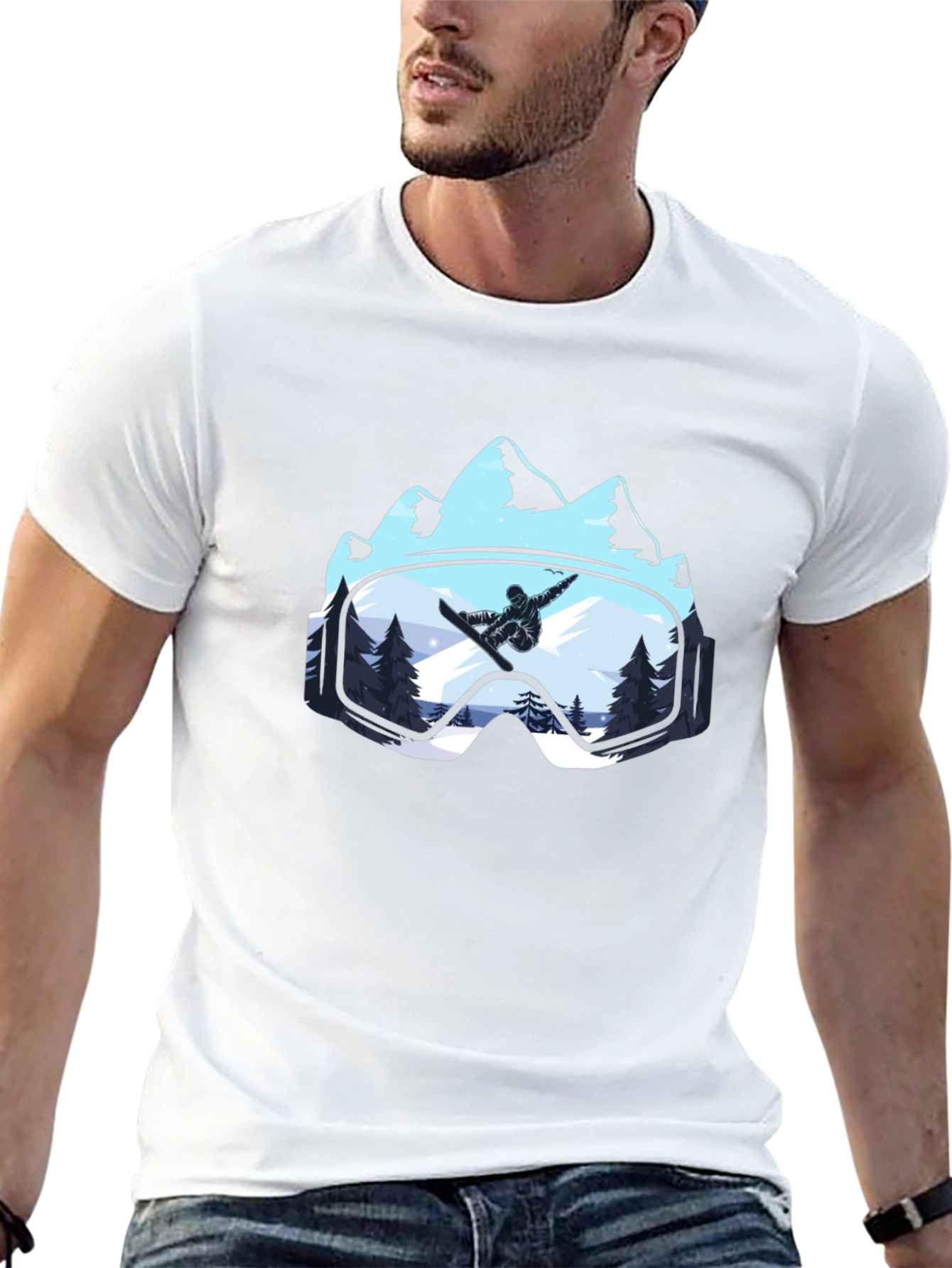 Snowboarder Mountain Goggles T-Shirt