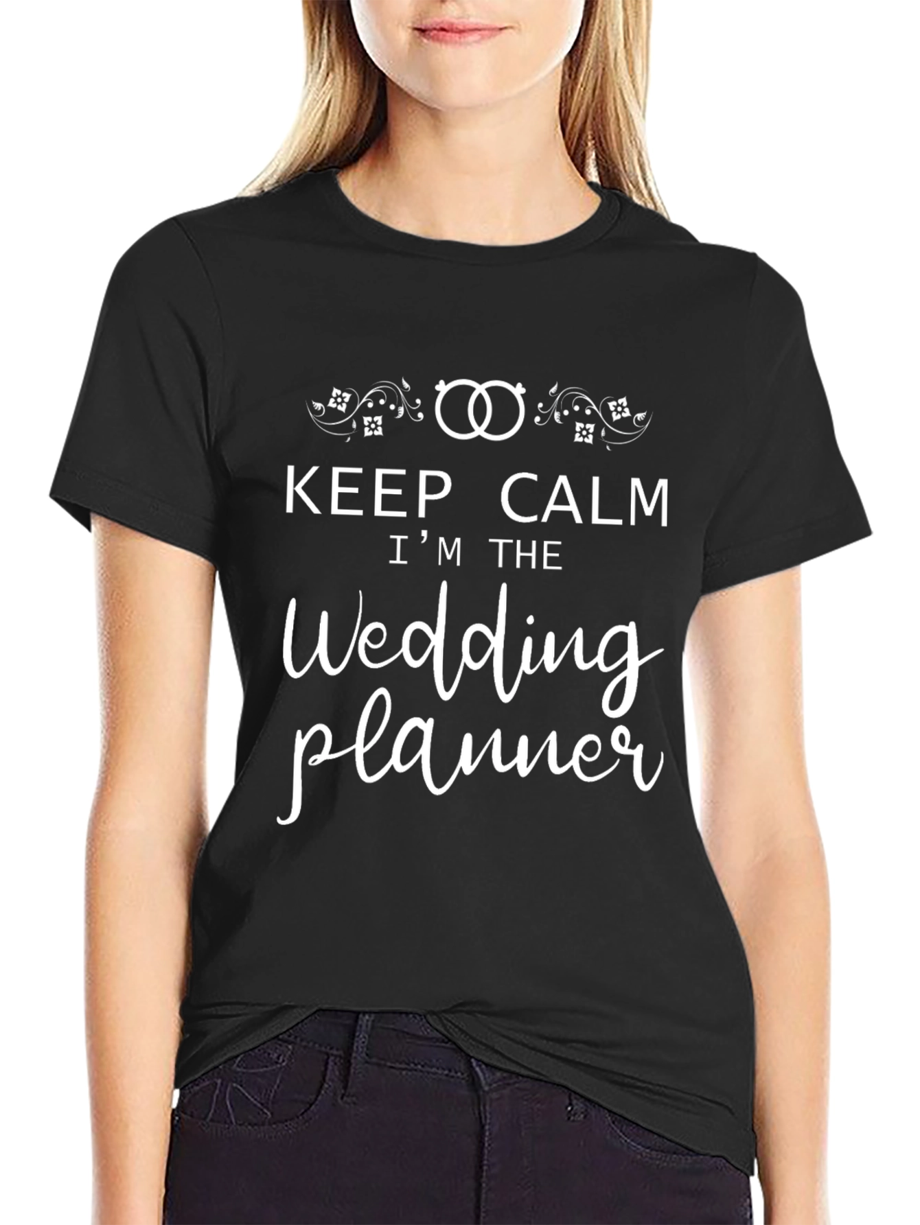Keep Calm Im The Wedding Planner Black T-Shirt