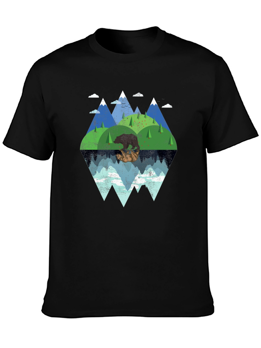 Mountain Bear Graphic Tee - Nature Lovers T-Shirt