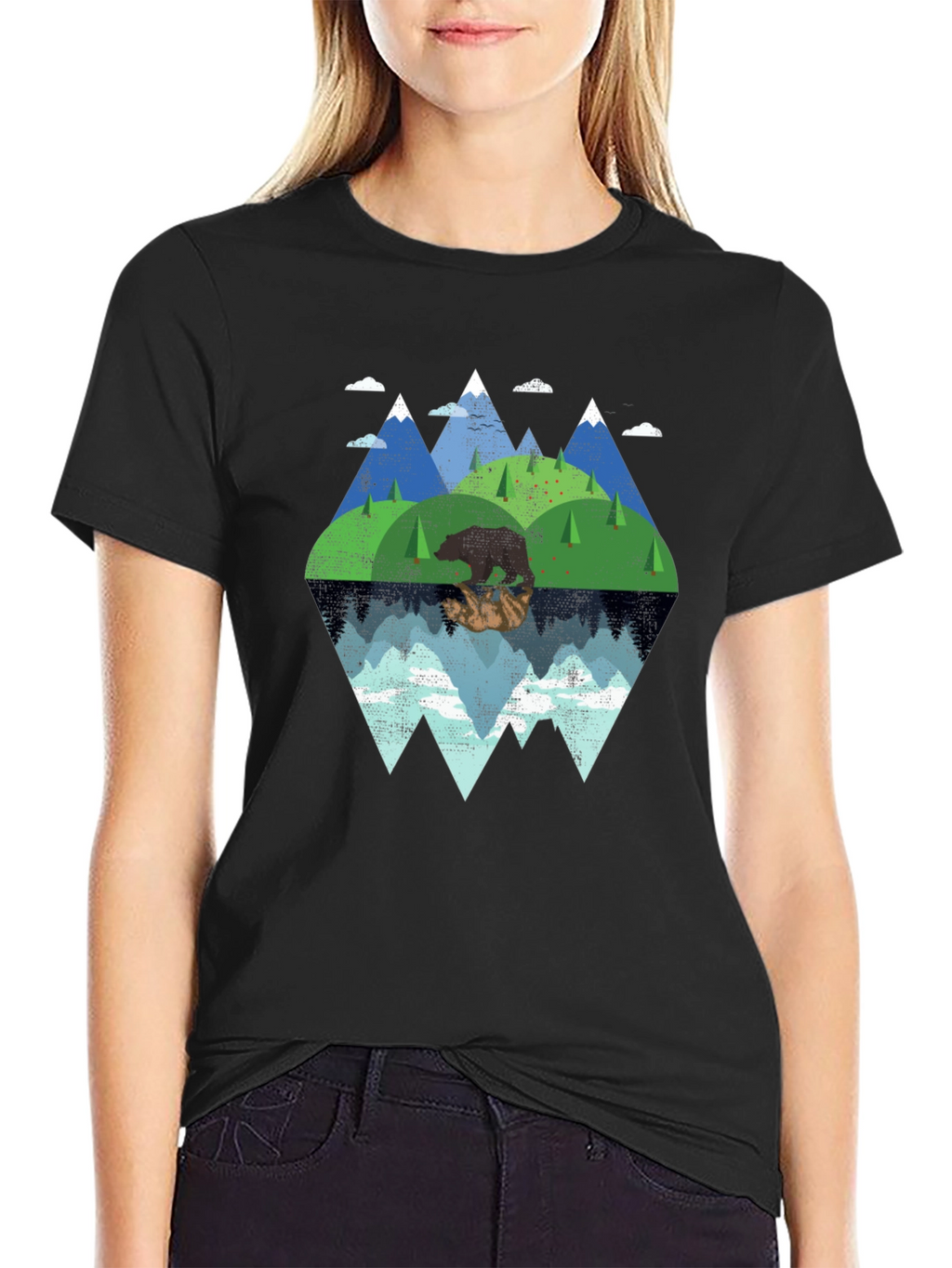 Mountain Bear Graphic Tee - Nature Lovers T-Shirt