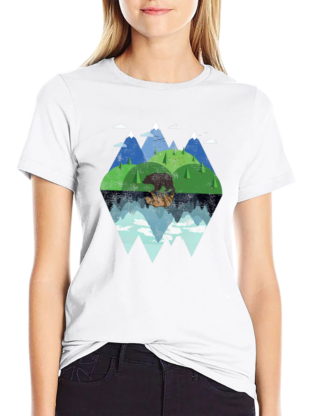 Mountain Bear Graphic Tee - Nature Lovers T-Shirt
