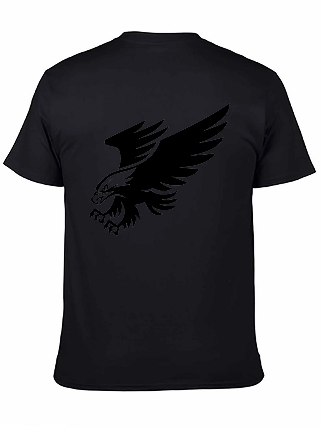 Bold Eagle Graphic Tee - Black Cotton Comfort
