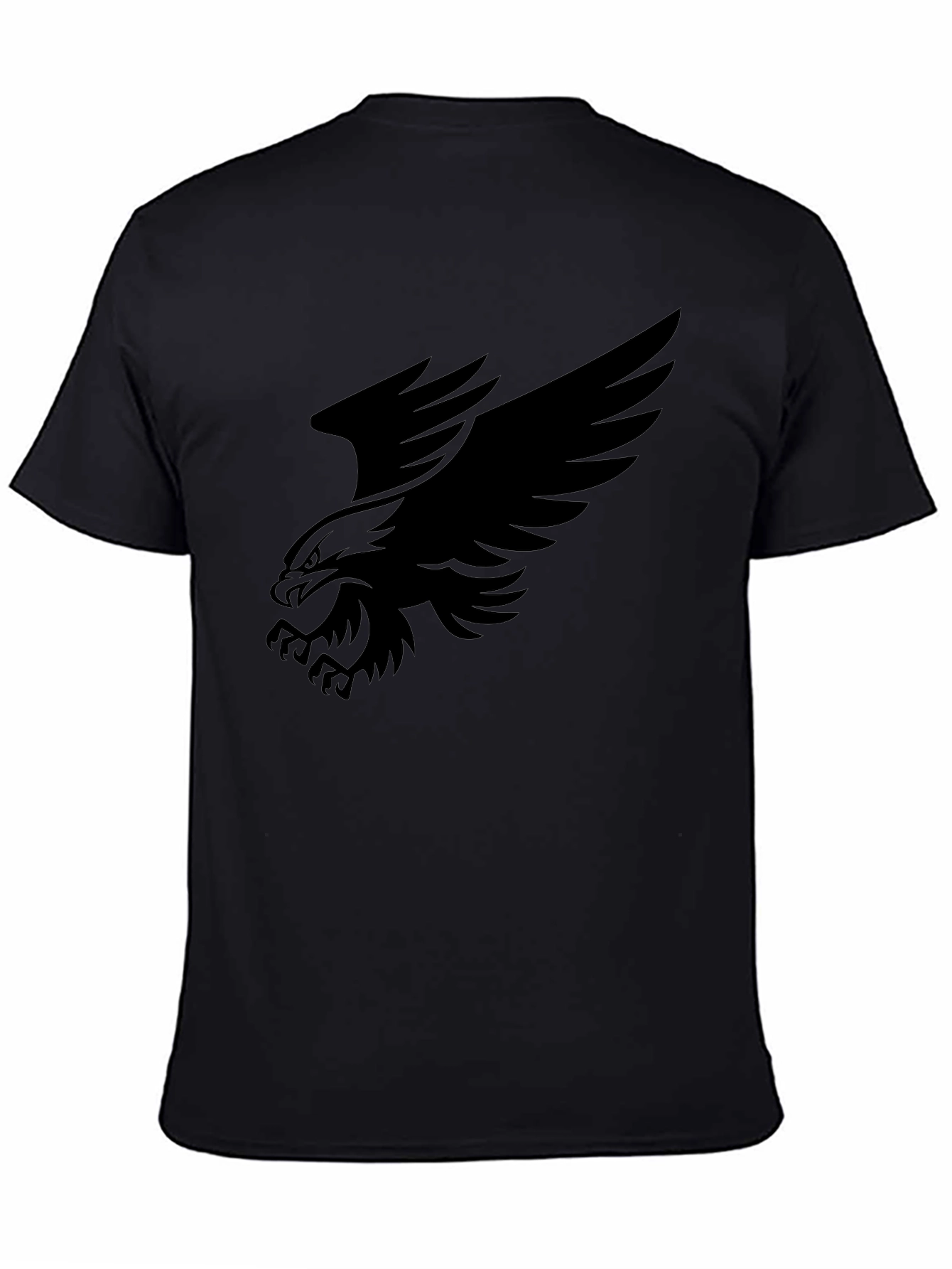 Bold Eagle Graphic Tee - Black Cotton Comfort
