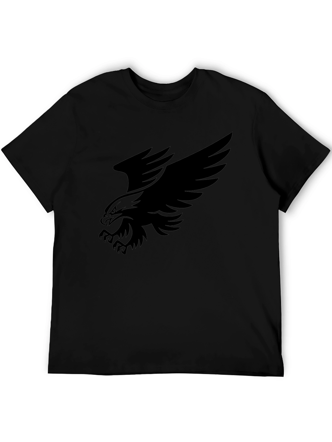 Bold Eagle Graphic Tee - Black Cotton Comfort