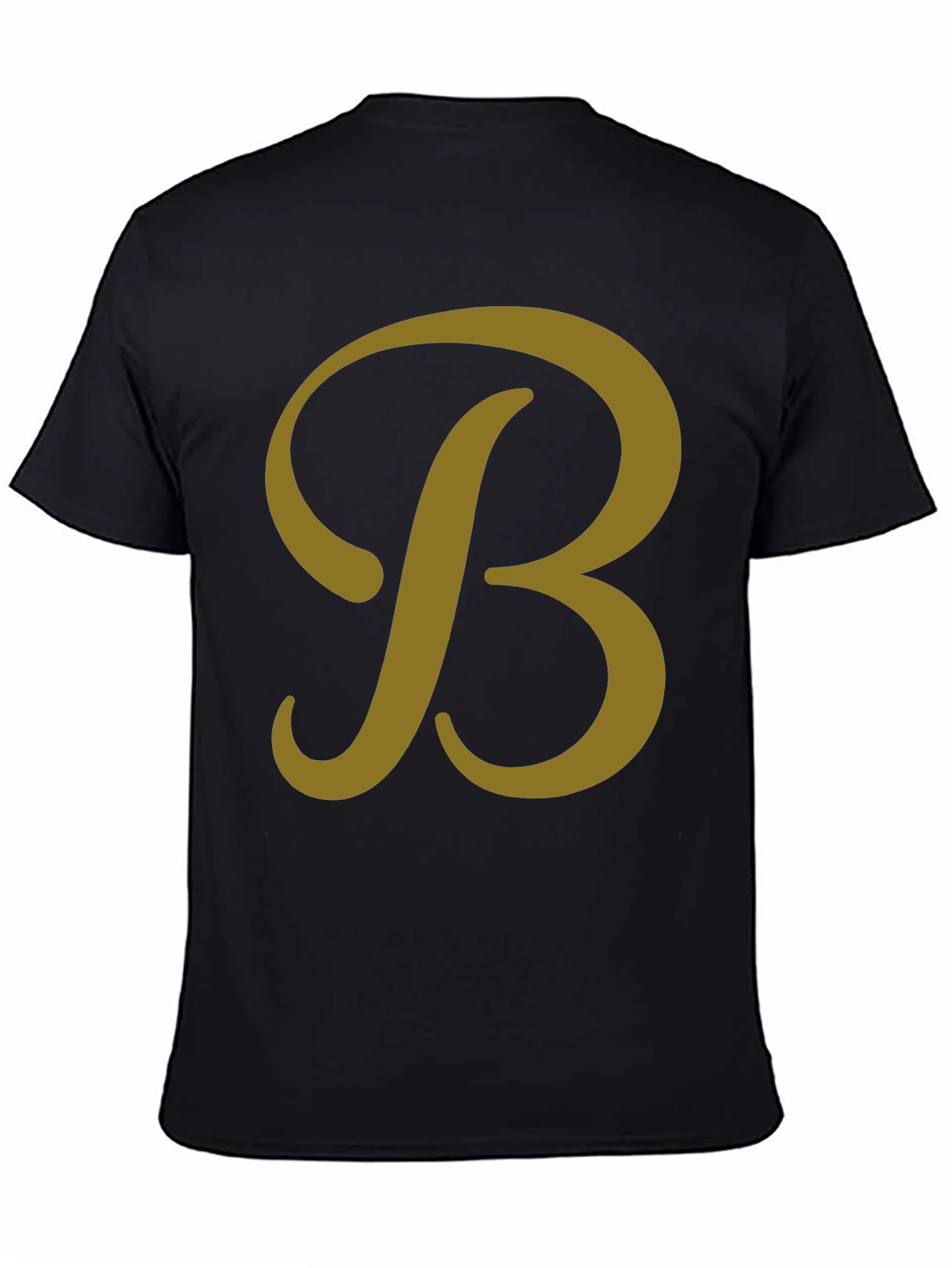 Letter B Graphic Tee - Casual Black T-Shirt