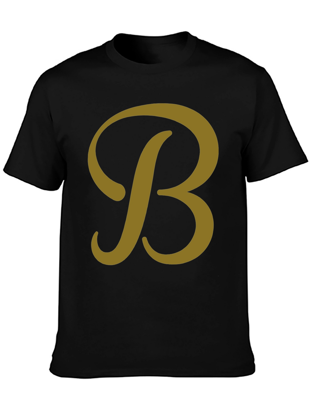Letter B Graphic Tee - Casual Black T-Shirt