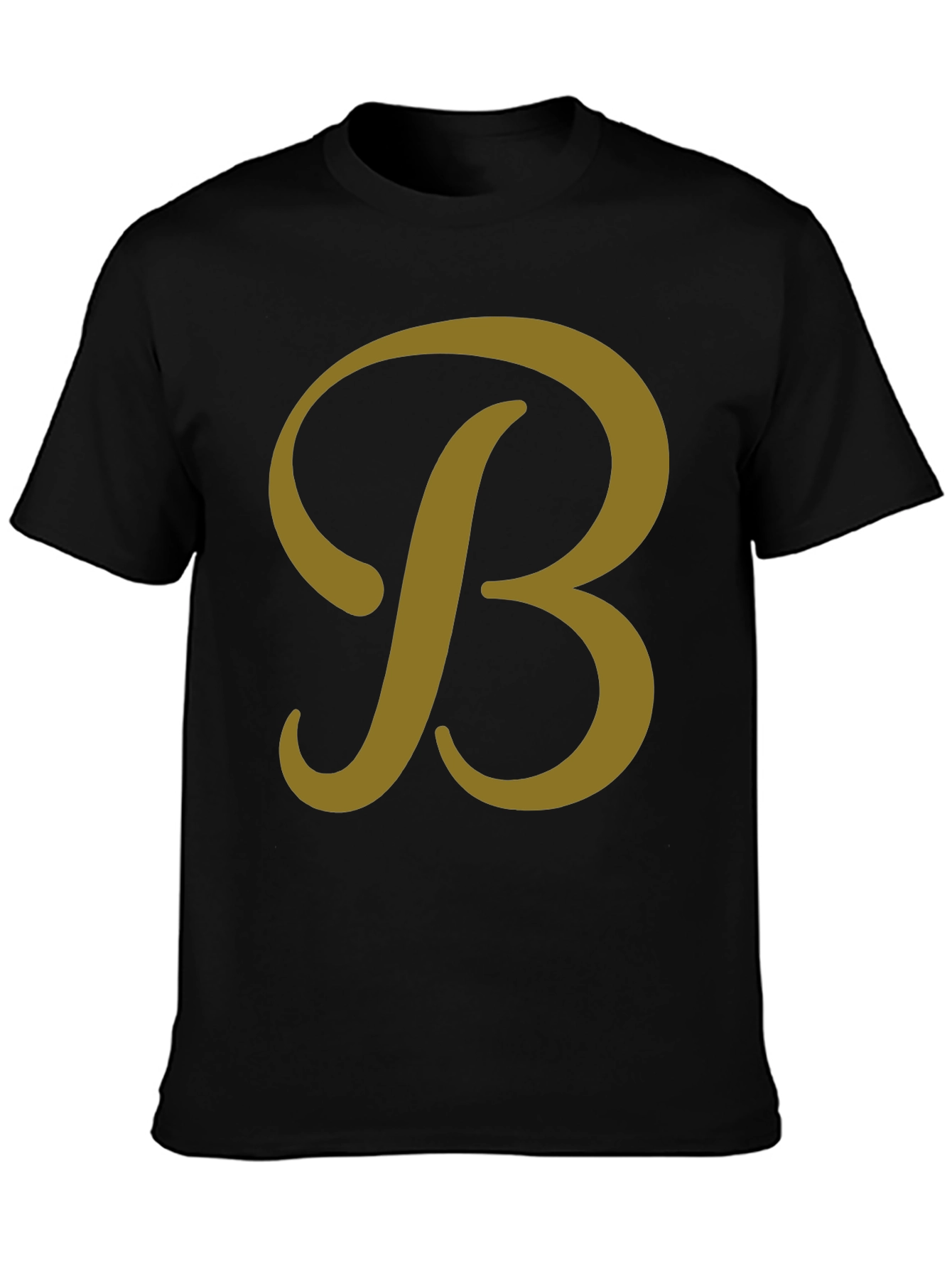 Letter B Graphic Tee - Casual Black T-Shirt