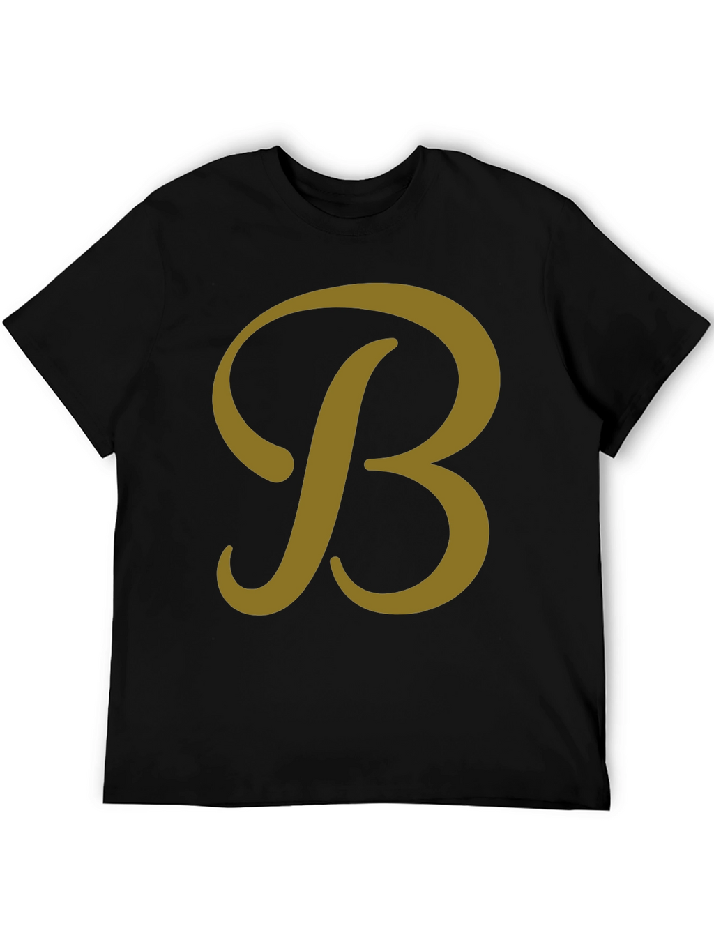 Letter B Graphic Tee - Casual Black T-Shirt