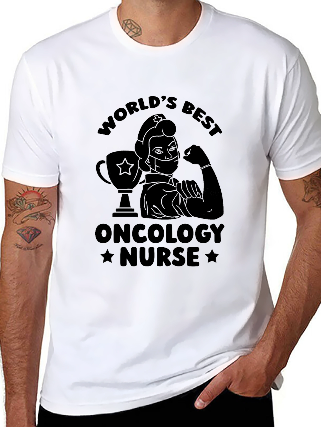 Worlds Best Oncology Nurse T-Shirt - Black