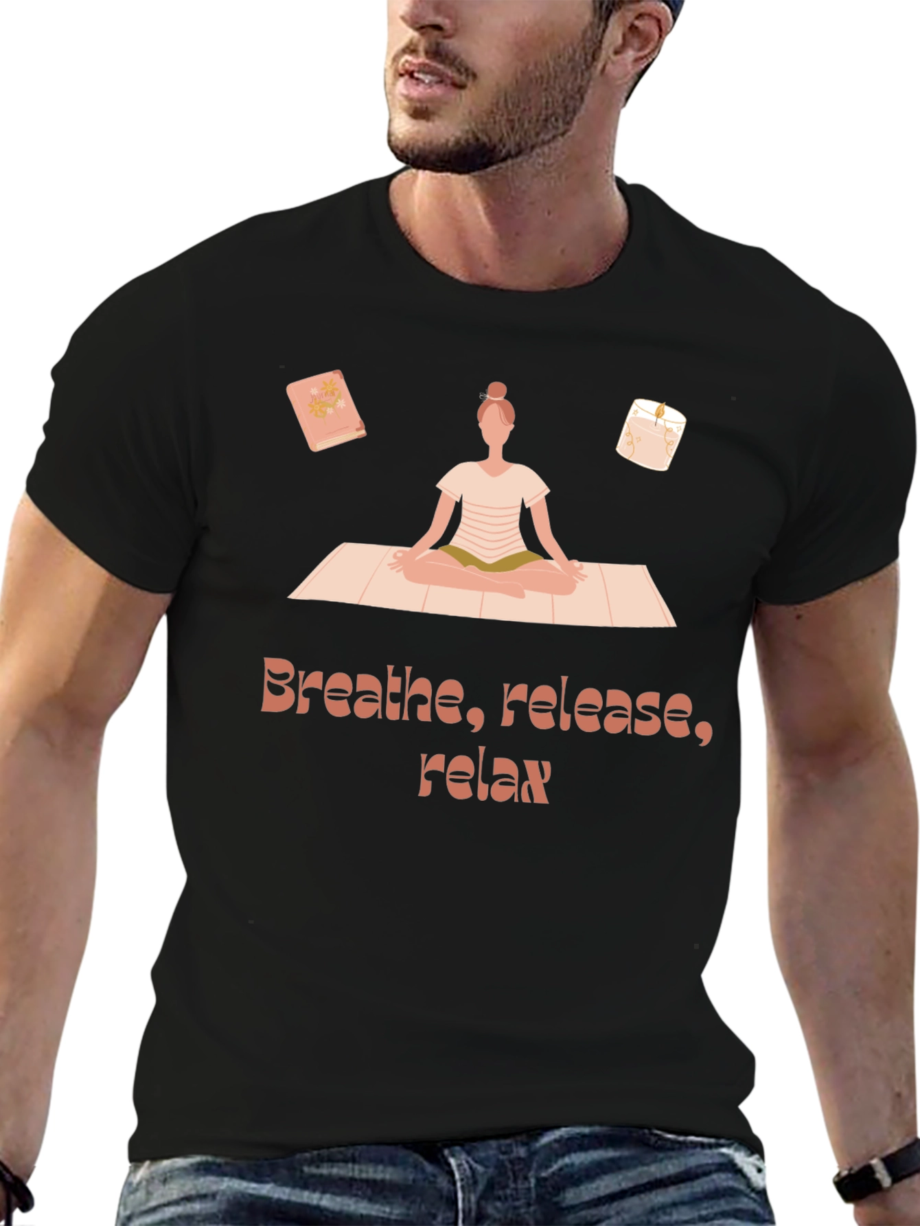 Breathe Release Relax T-Shirt Yoga Meditation Design
