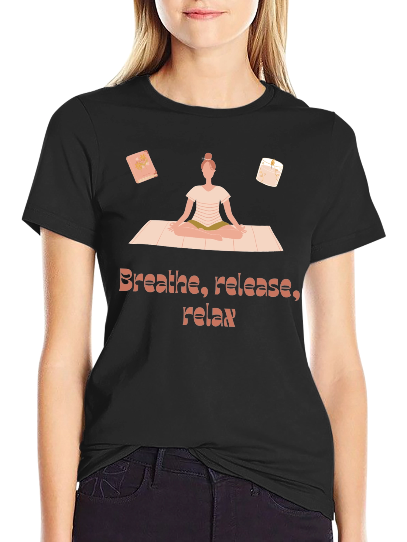 Breathe Release Relax T-Shirt Yoga Meditation Design