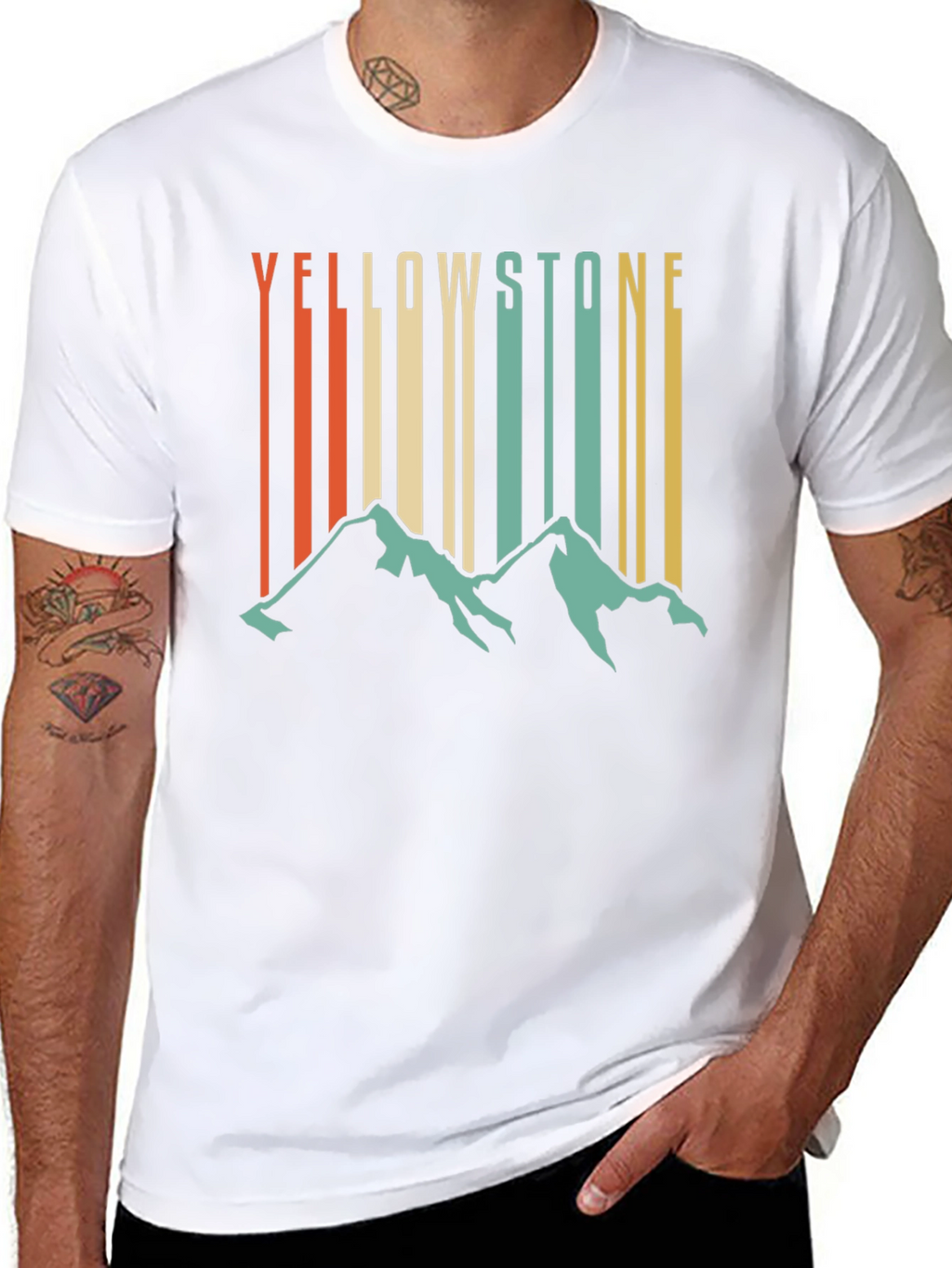 Yellowstone Mountain Retro T-Shirt