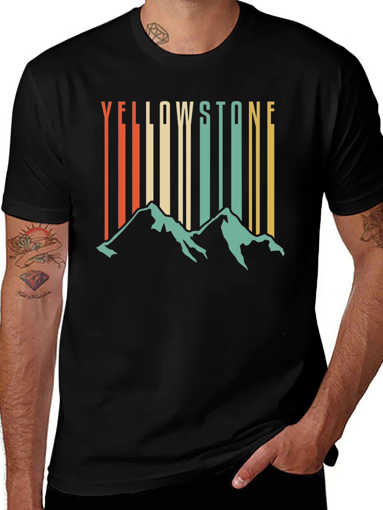 Yellowstone Mountain Retro T-Shirt