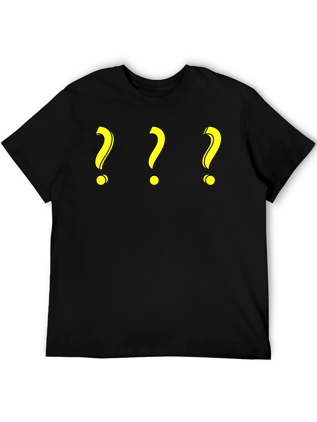 Question Mark T-Shirt - Three Yellow Symbols