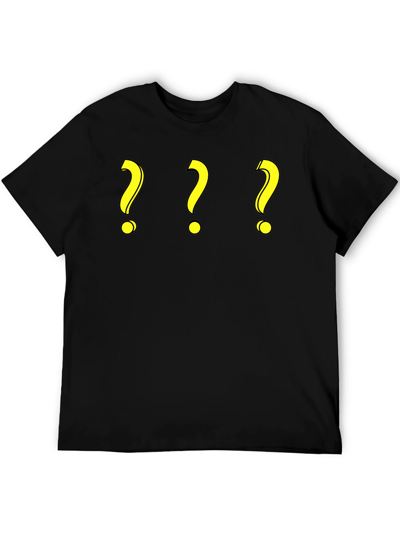 Question Mark T-Shirt - Three Yellow Symbols