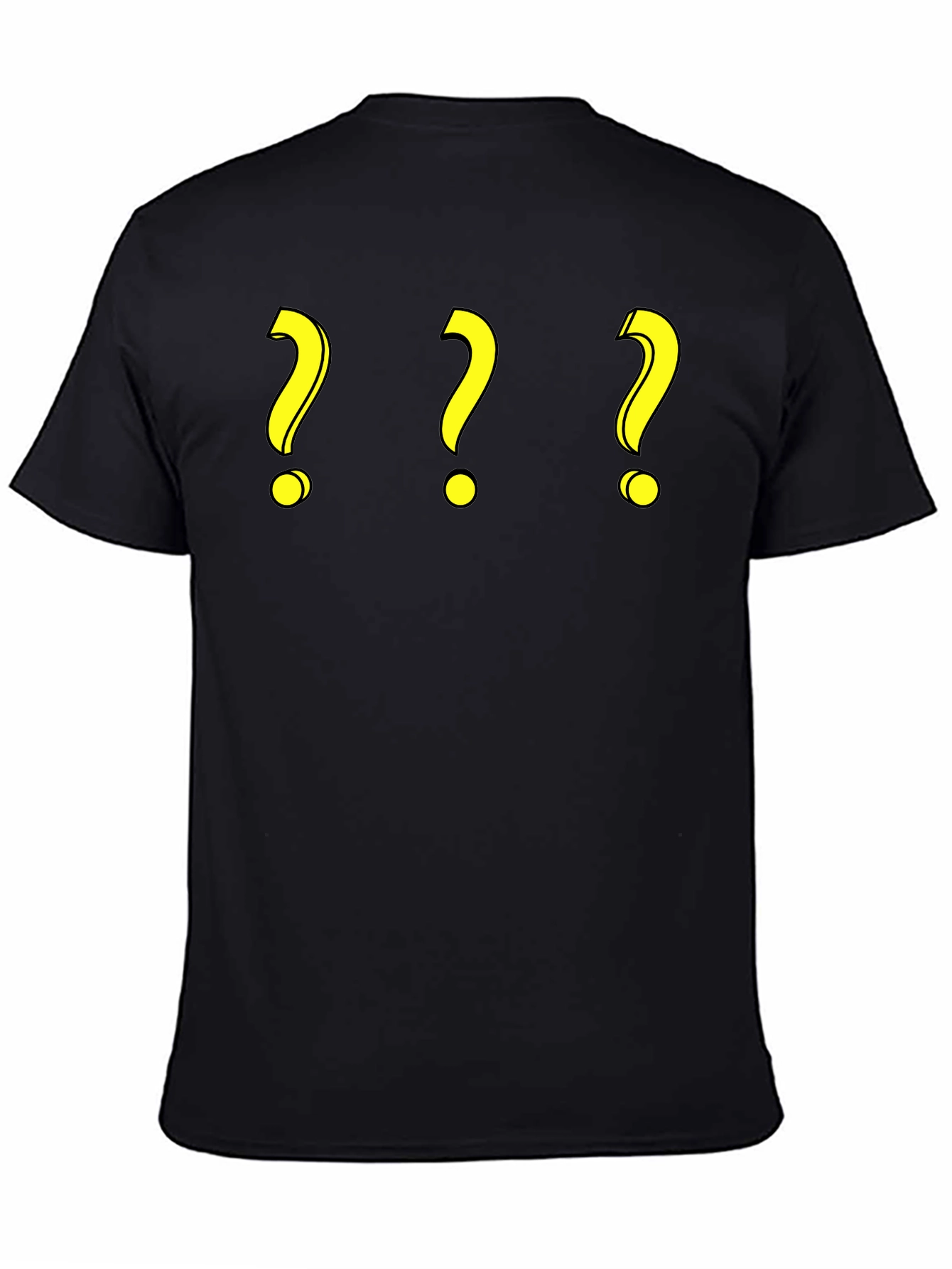Question Mark T-Shirt - Three Yellow Symbols