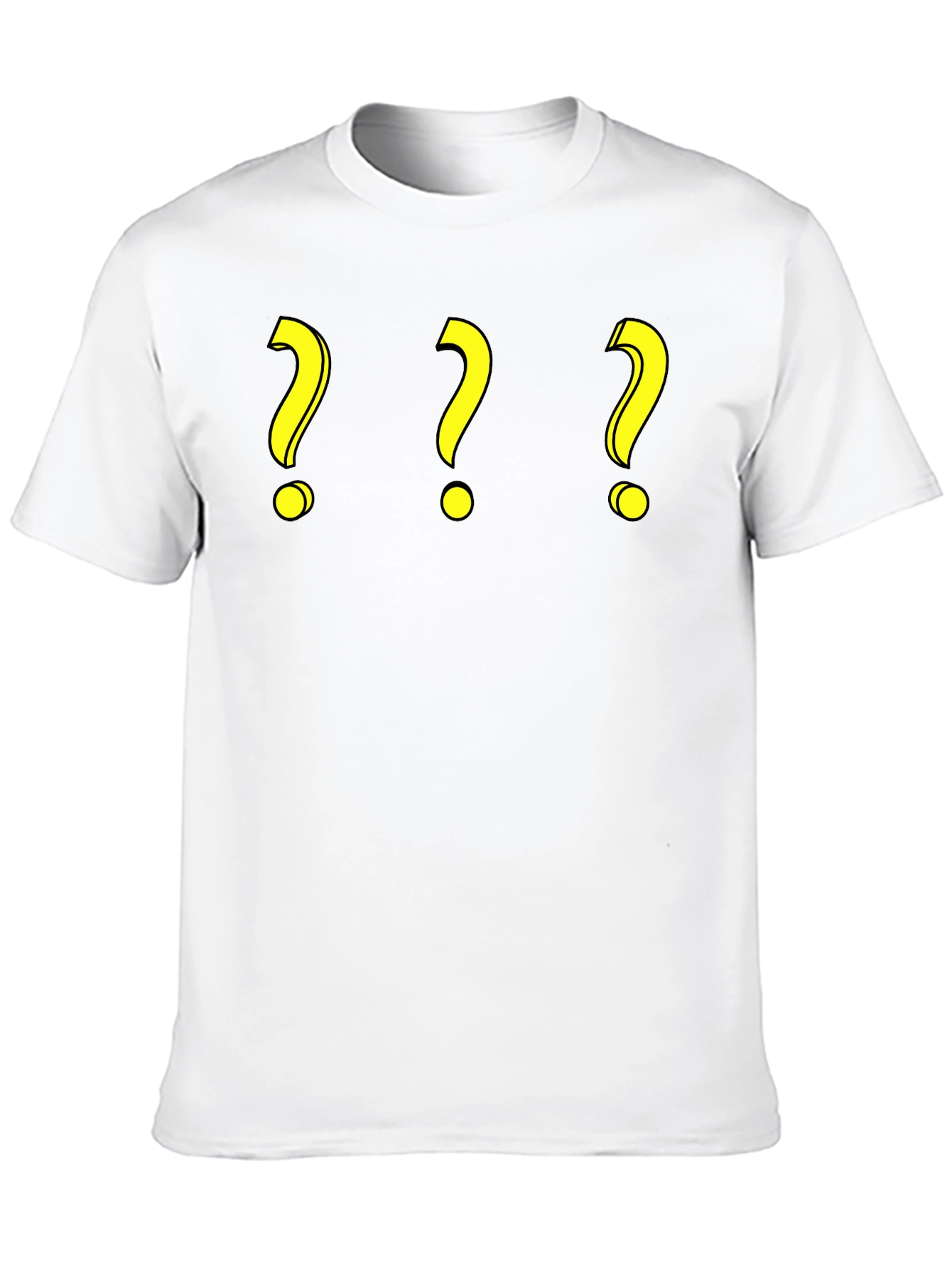 Question Mark T-Shirt - Three Yellow Symbols