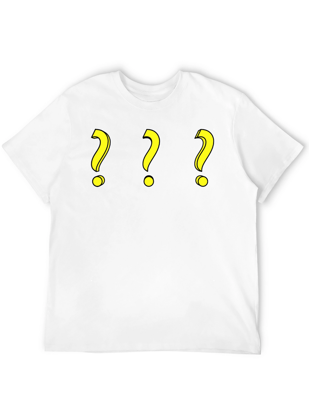 Question Mark T-Shirt - Three Yellow Symbols