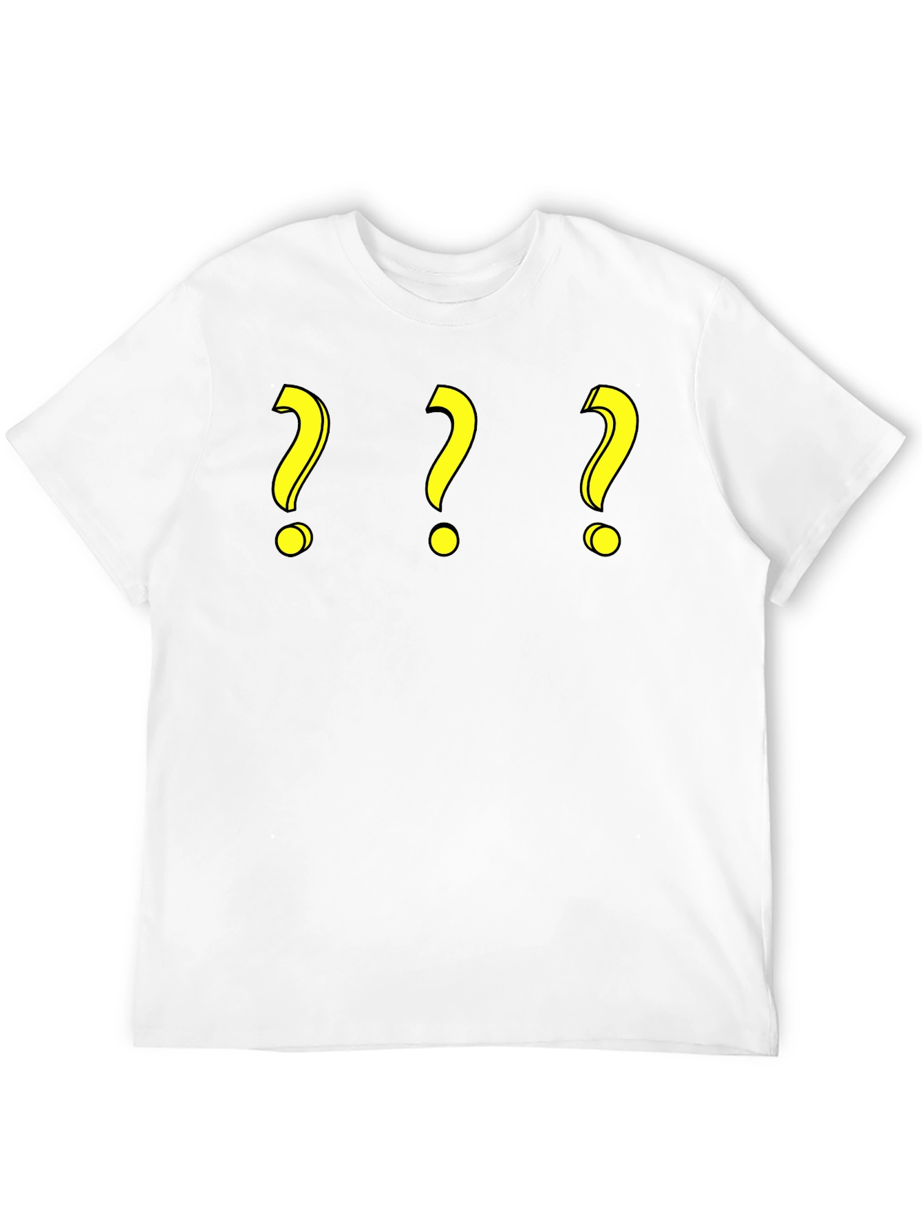 Question Mark T-Shirt - Three Yellow Symbols