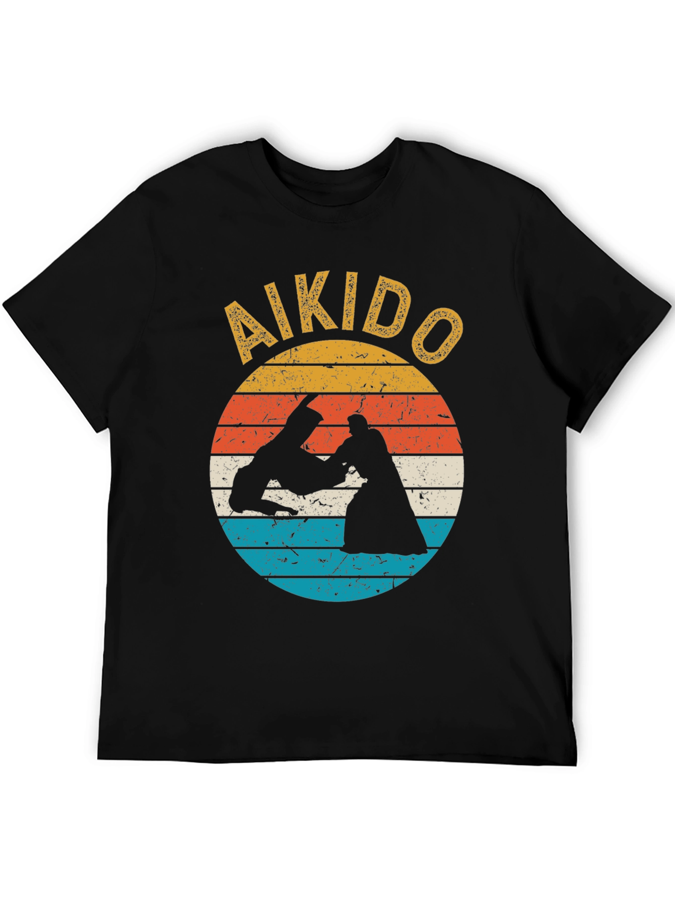 Aikido Retro Sunset T-Shirt - Martial Arts Training Tee