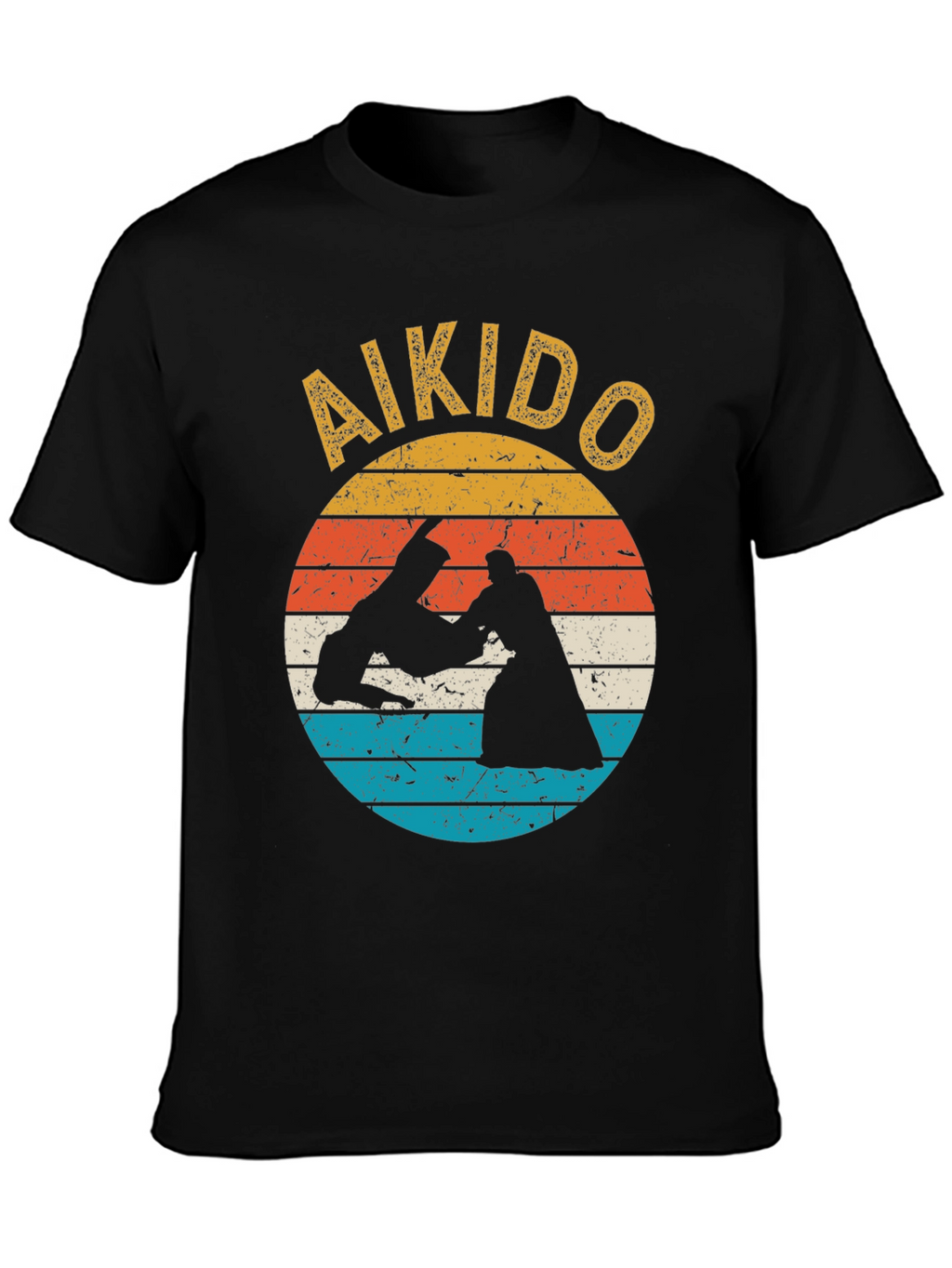 Aikido Retro Sunset T-Shirt - Martial Arts Training Tee