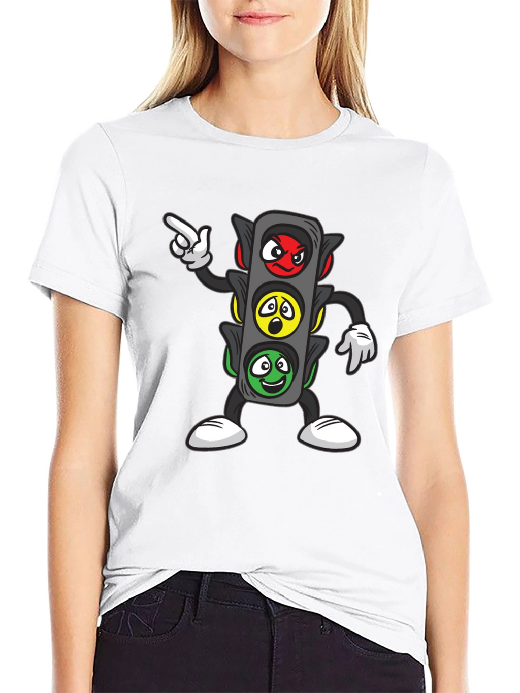 Funny Traffic Light Cartoon Graphic Tee