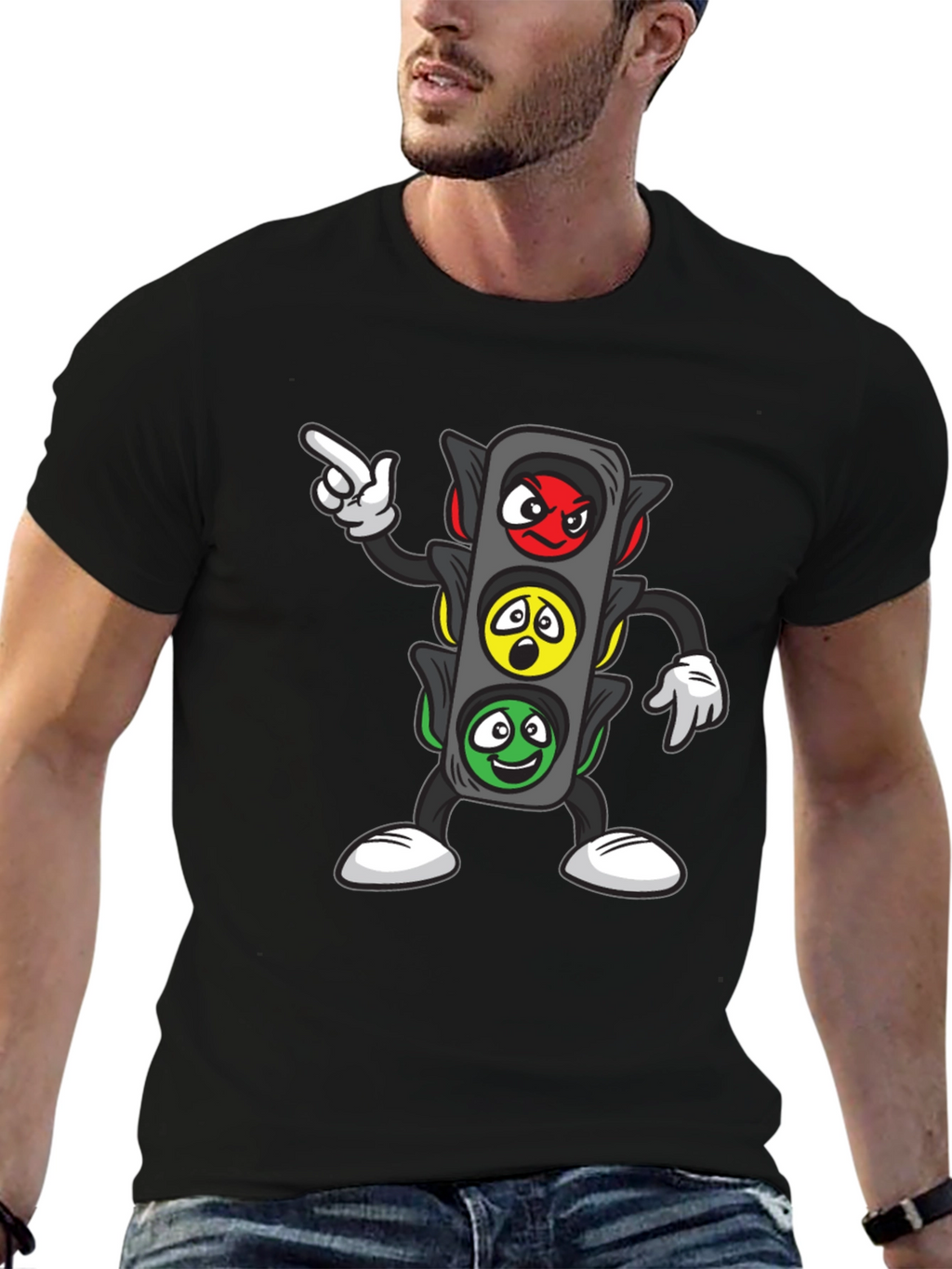 Funny Traffic Light Cartoon Graphic Tee