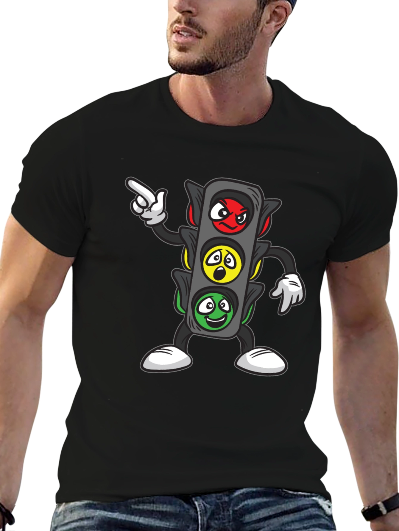 Funny Traffic Light Cartoon Graphic Tee