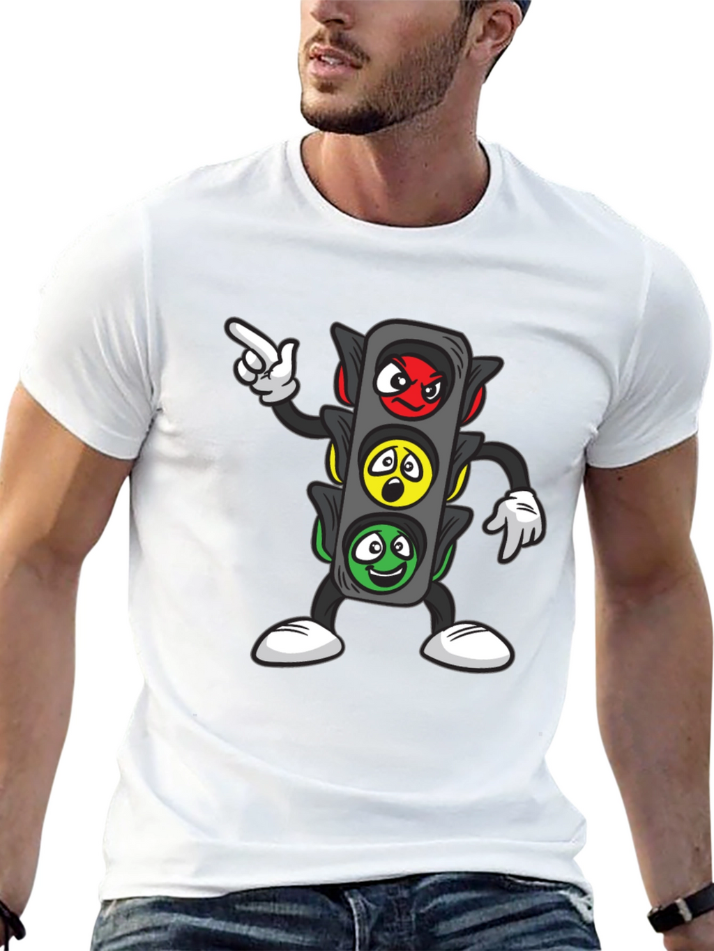 Funny Traffic Light Cartoon Graphic Tee