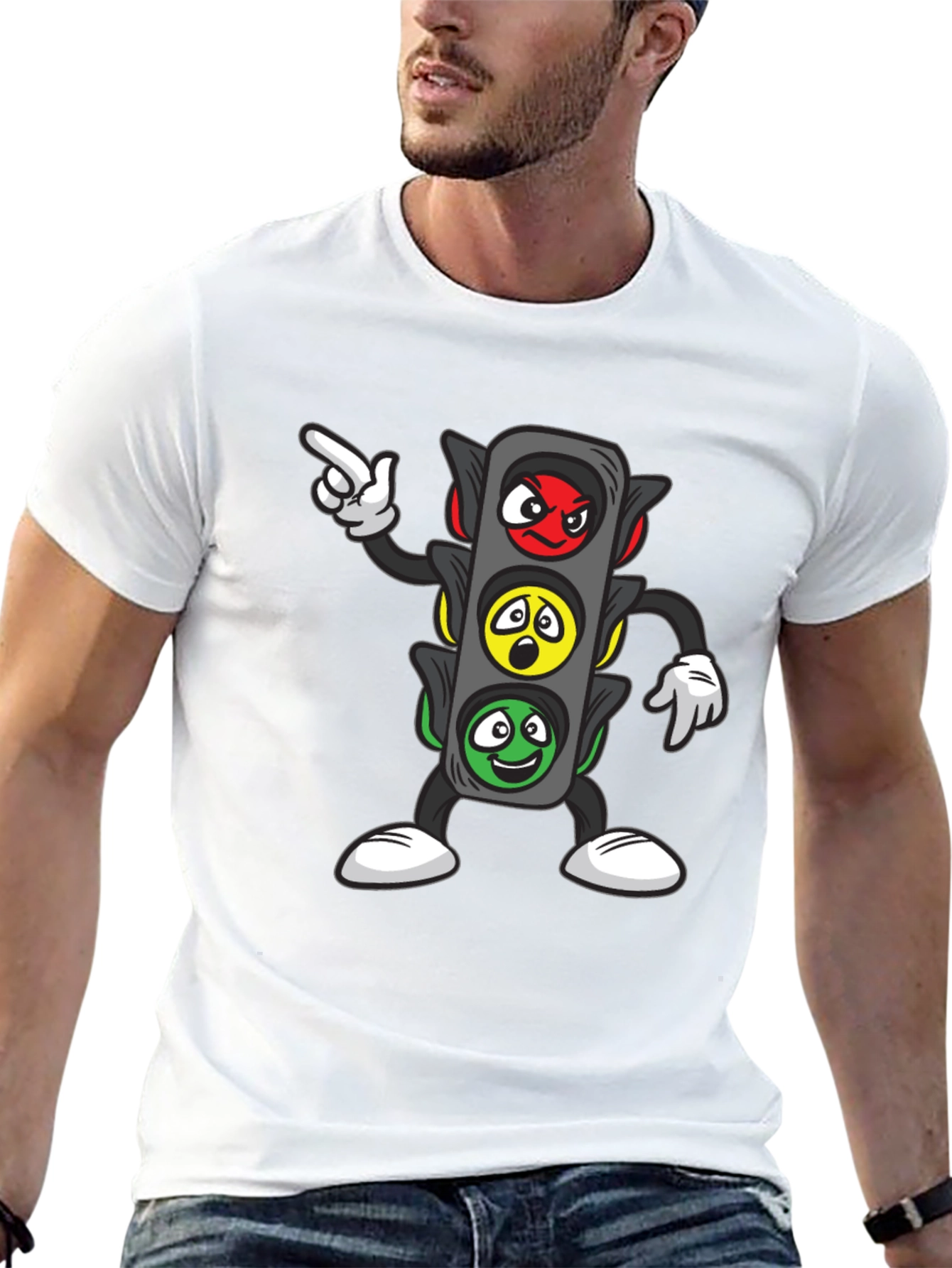 Funny Traffic Light Cartoon Graphic Tee