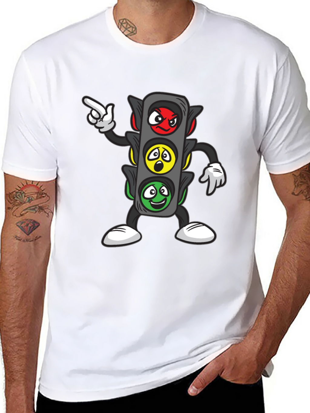 Funny Traffic Light Cartoon Graphic Tee