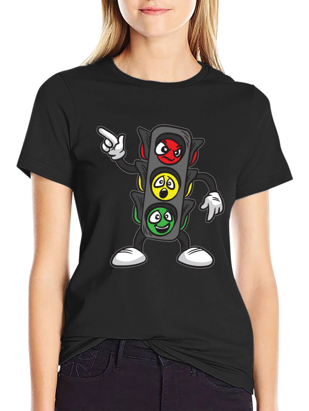 Funny Traffic Light Cartoon Graphic Tee