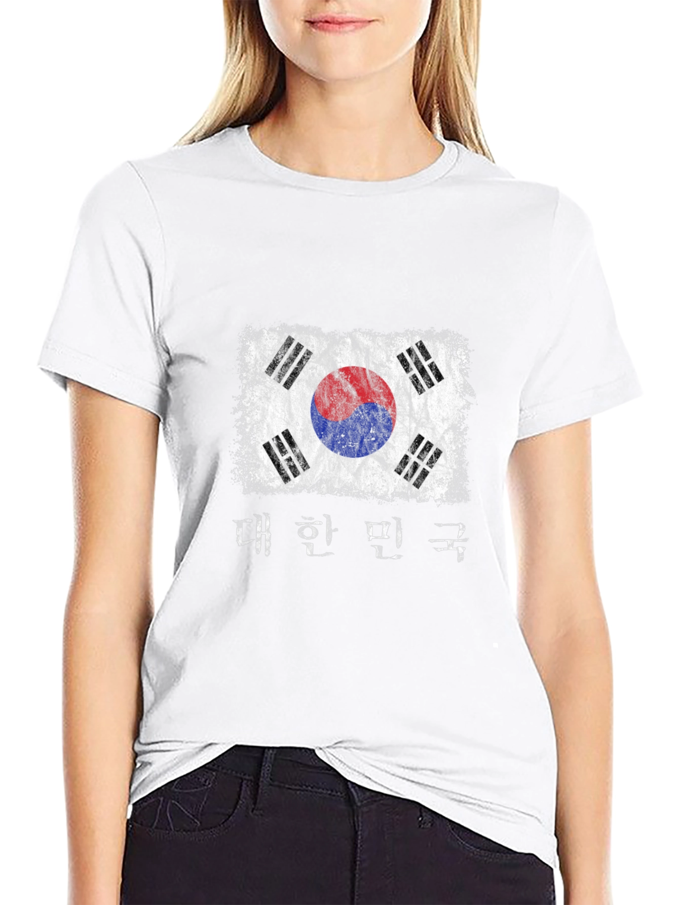 Distressed South Korea Flag Graphic Tee