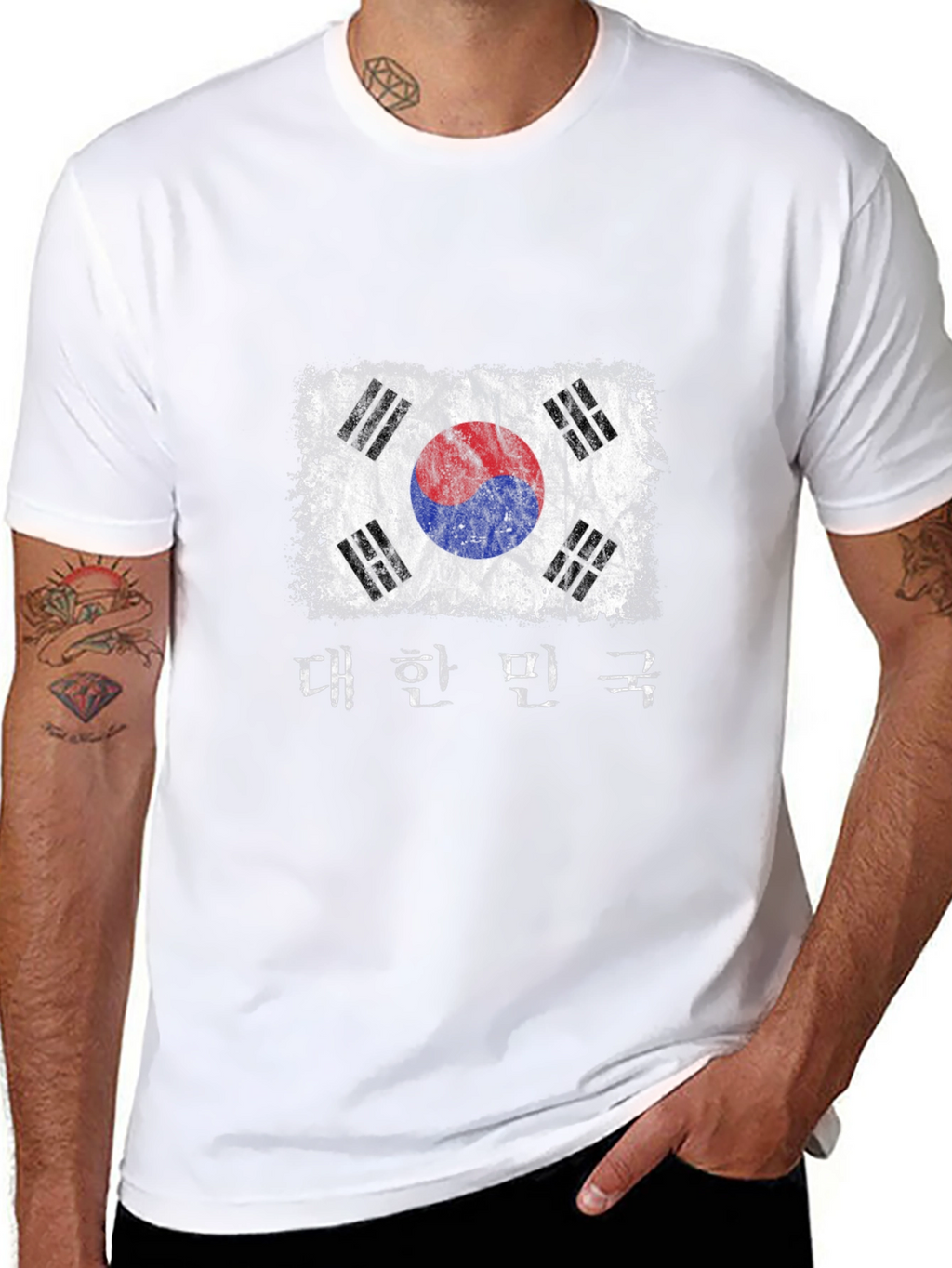 Distressed South Korea Flag Graphic Tee