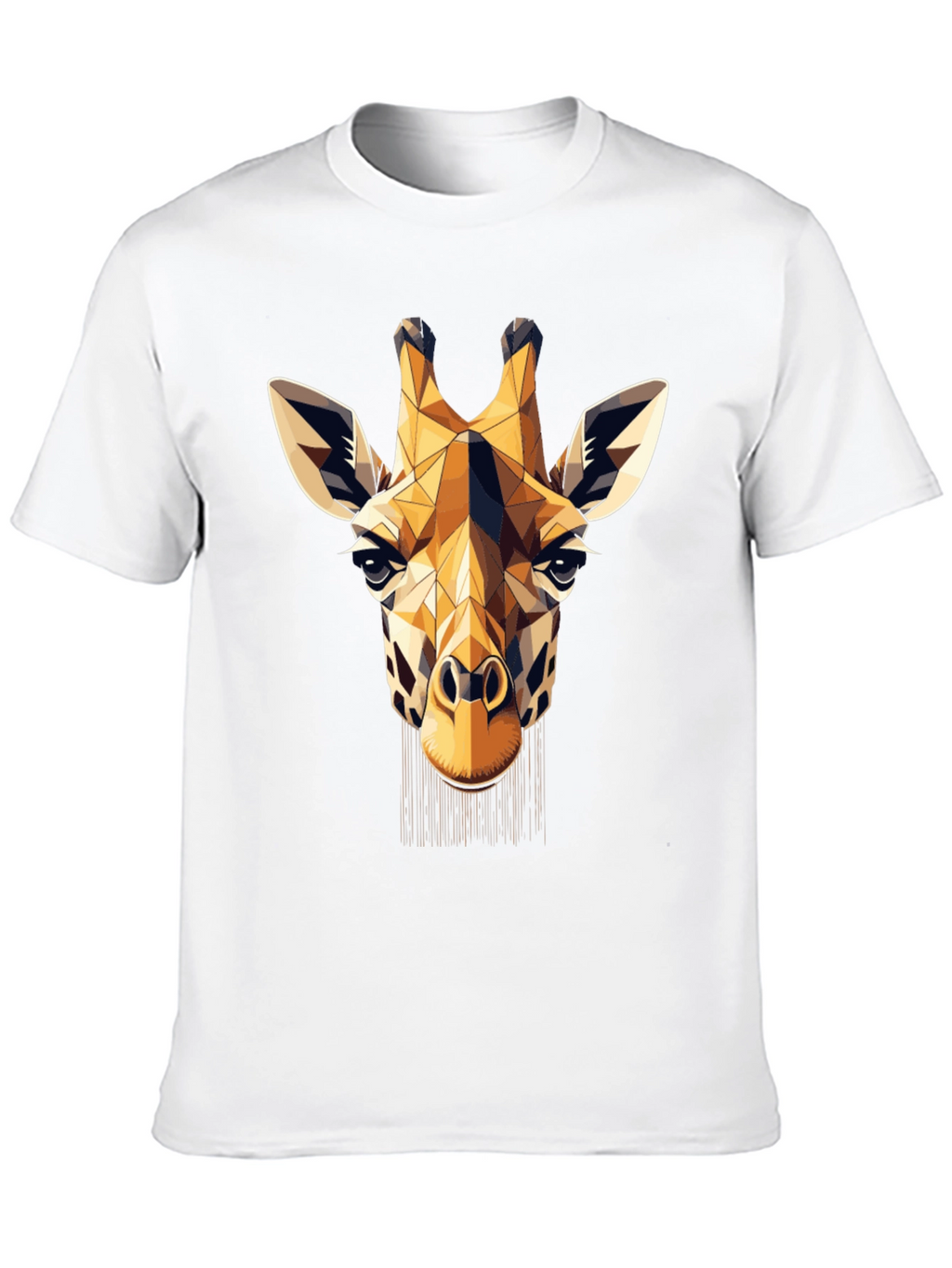 Geometric Giraffe Print Black T-Shirt