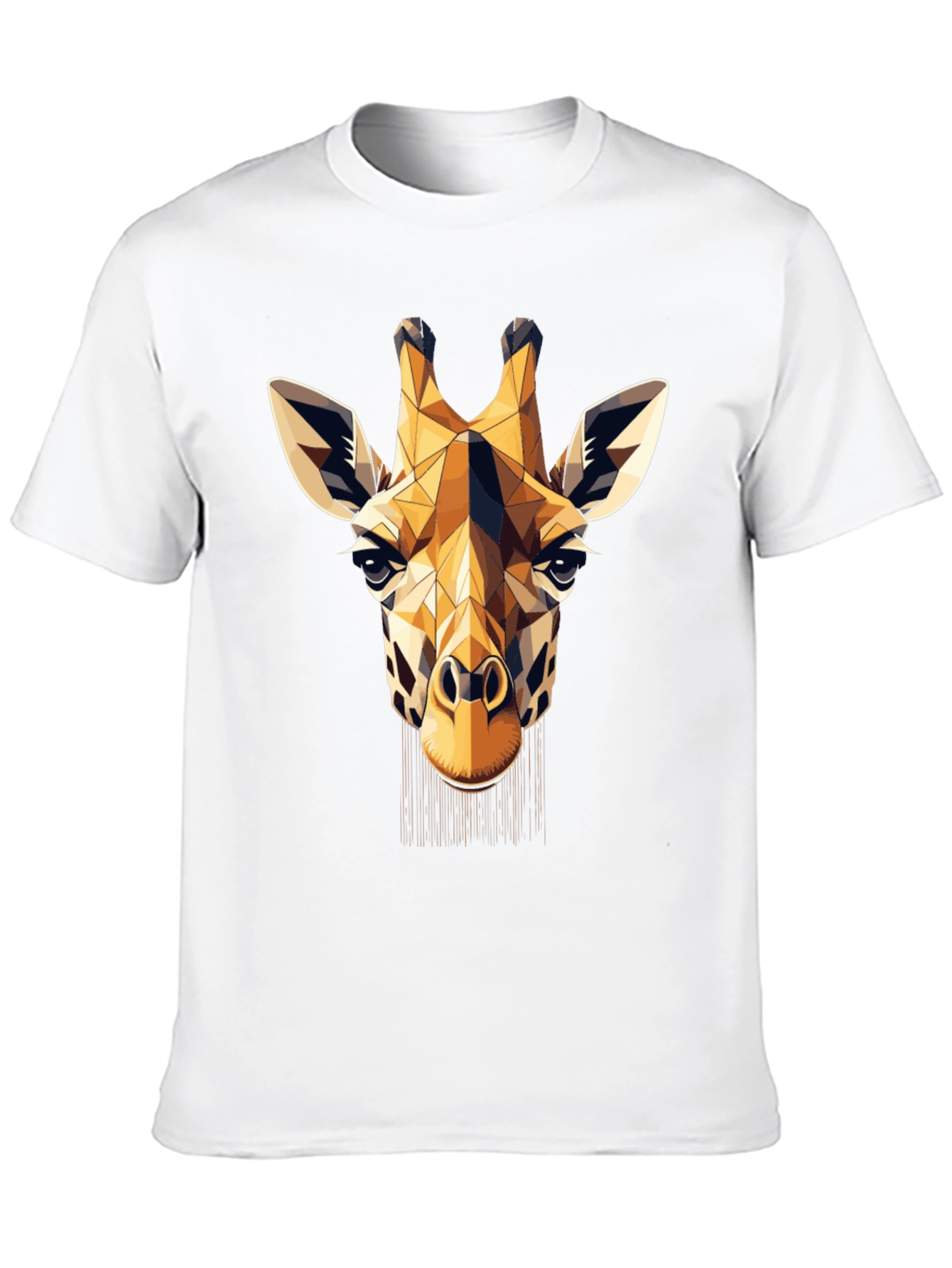 Geometric Giraffe Print Black T-Shirt