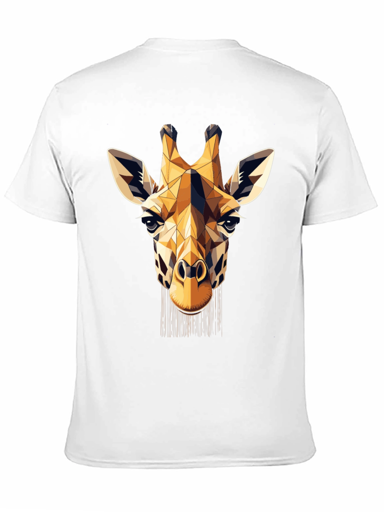 Geometric Giraffe Print Black T-Shirt