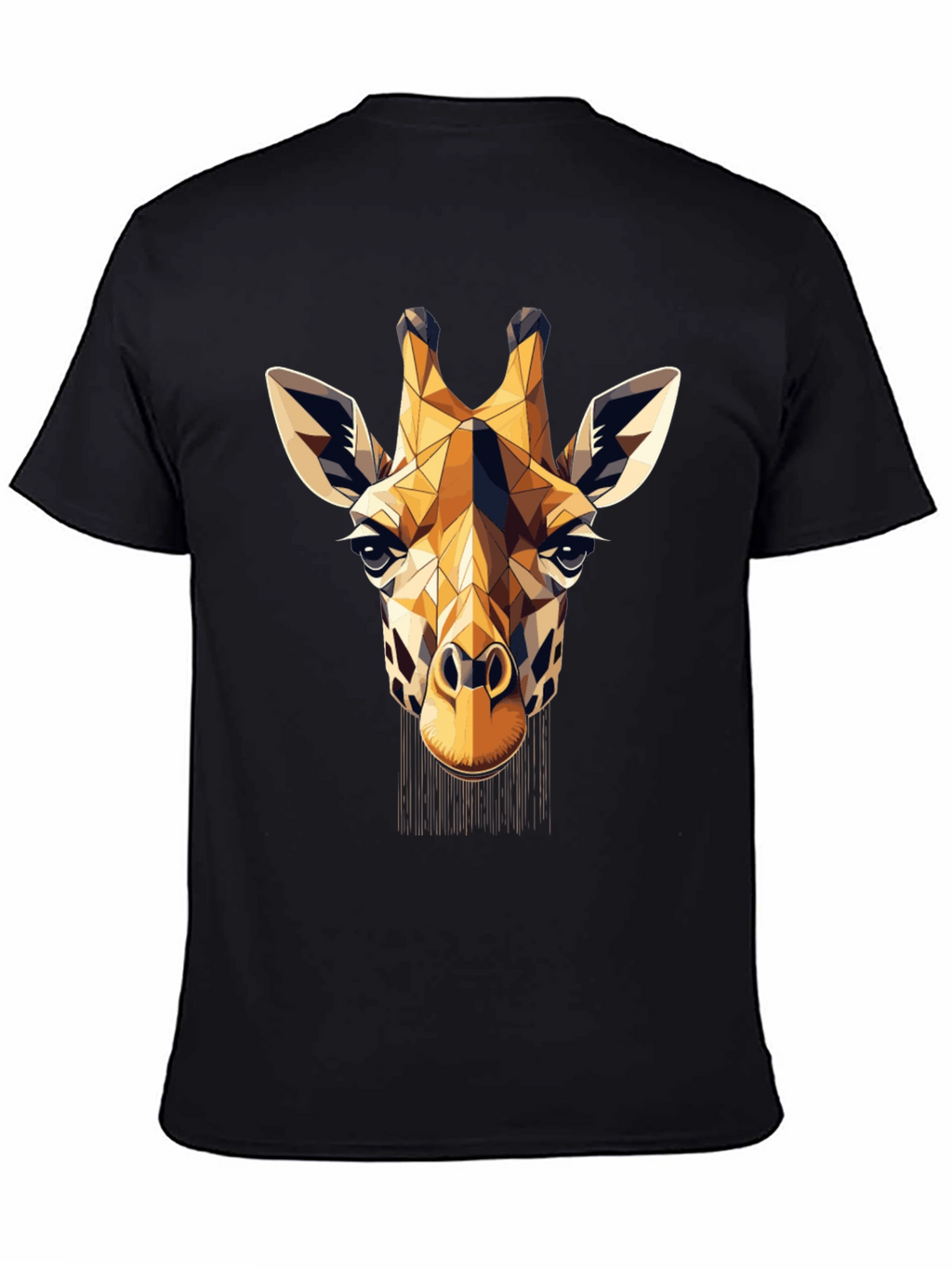 Geometric Giraffe Print Black T-Shirt