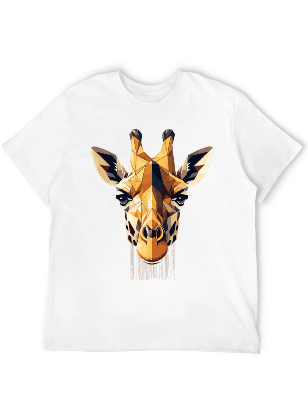 Geometric Giraffe Print Black T-Shirt
