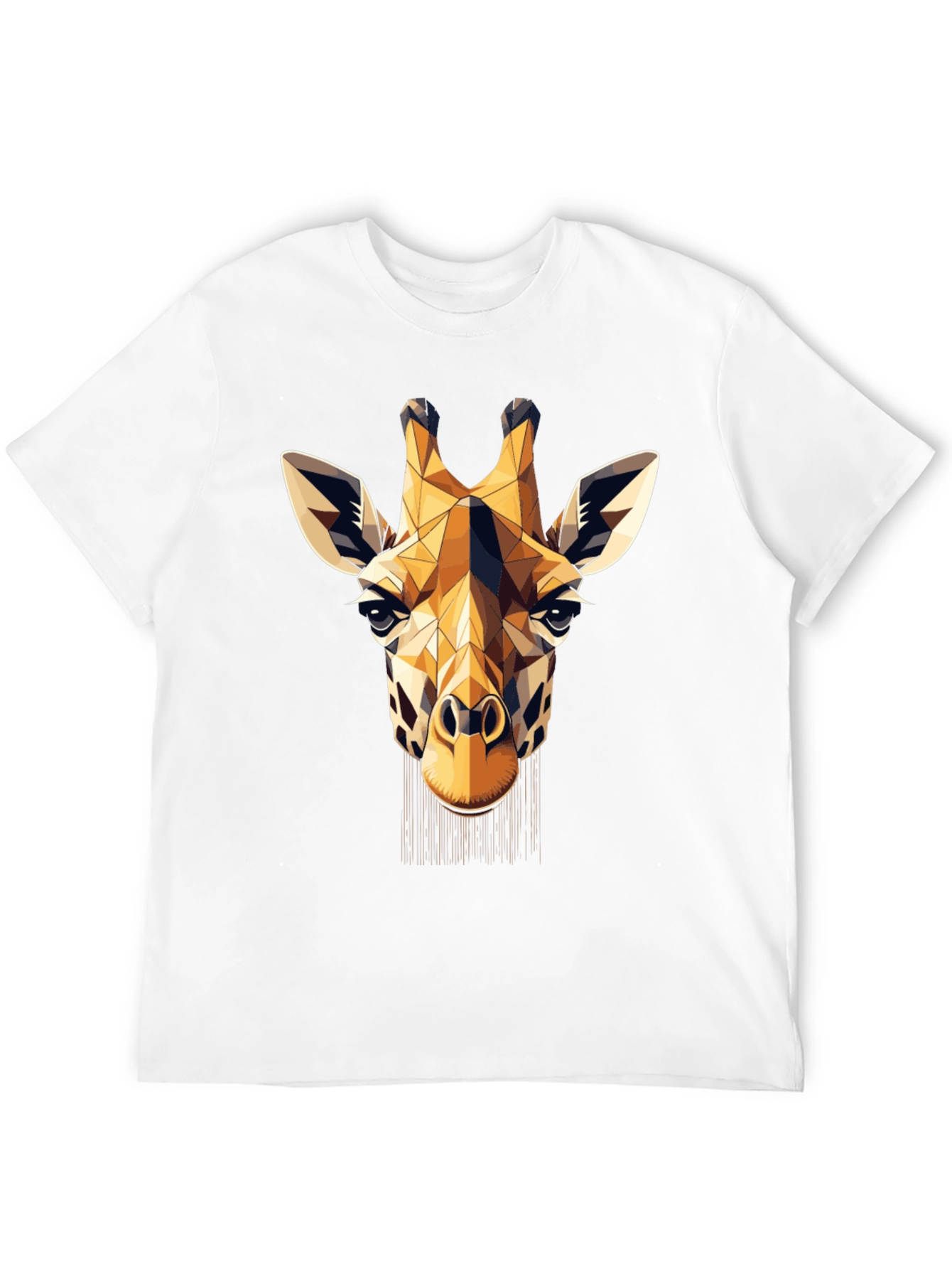 Geometric Giraffe Print Black T-Shirt
