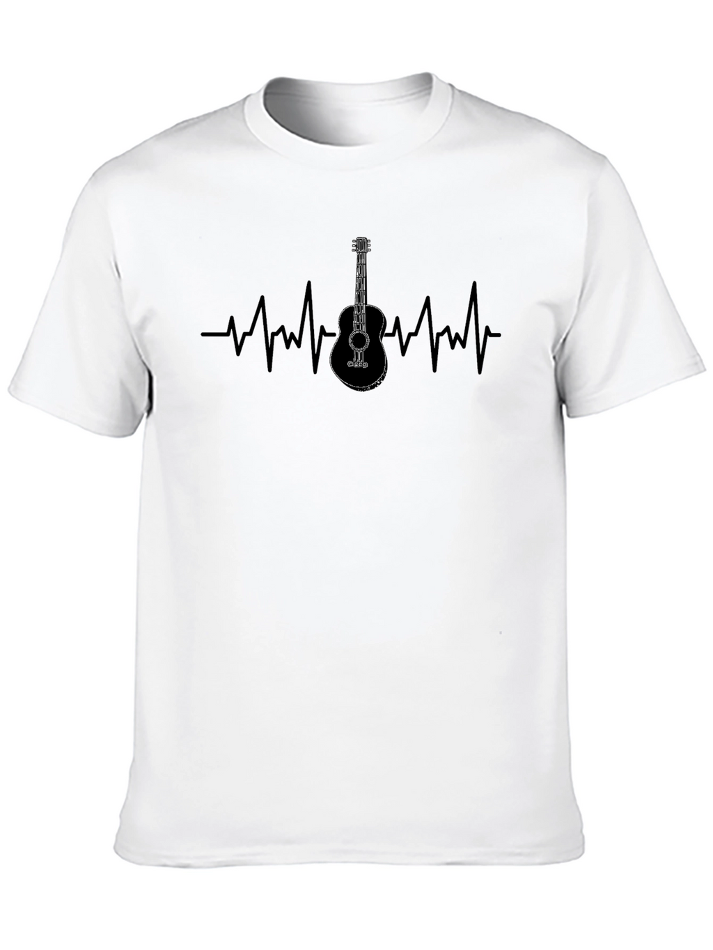 Guitar Heartbeat Graphic Tee - Black
