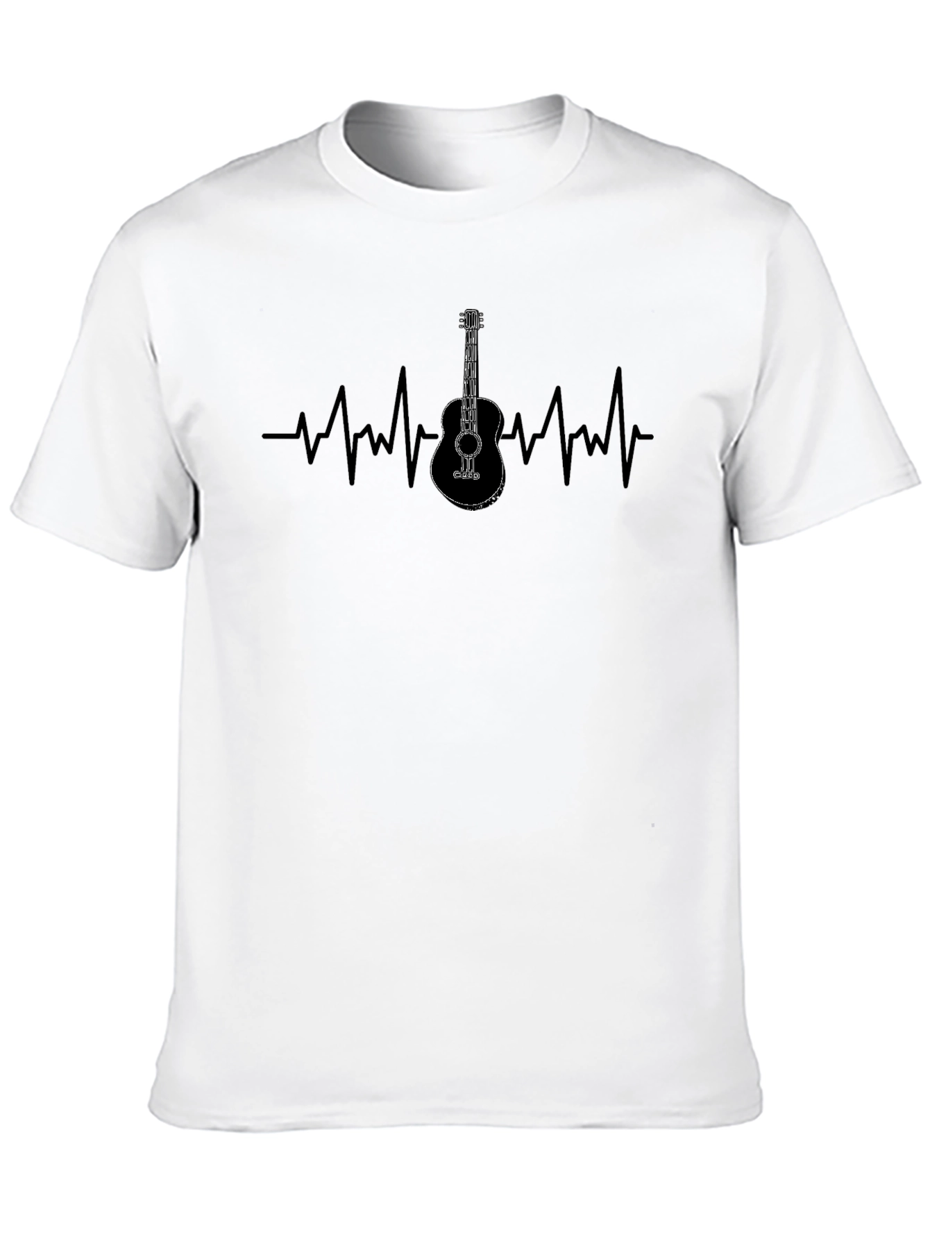 Guitar Heartbeat Graphic Tee - Black